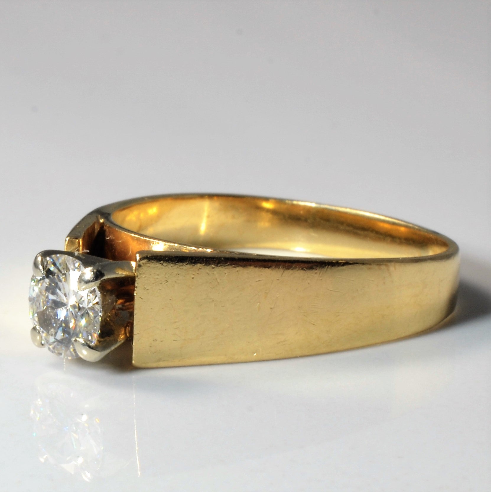 Soft Square Back Diamond Engagement Ring | 0.75ct | SZ 9 |