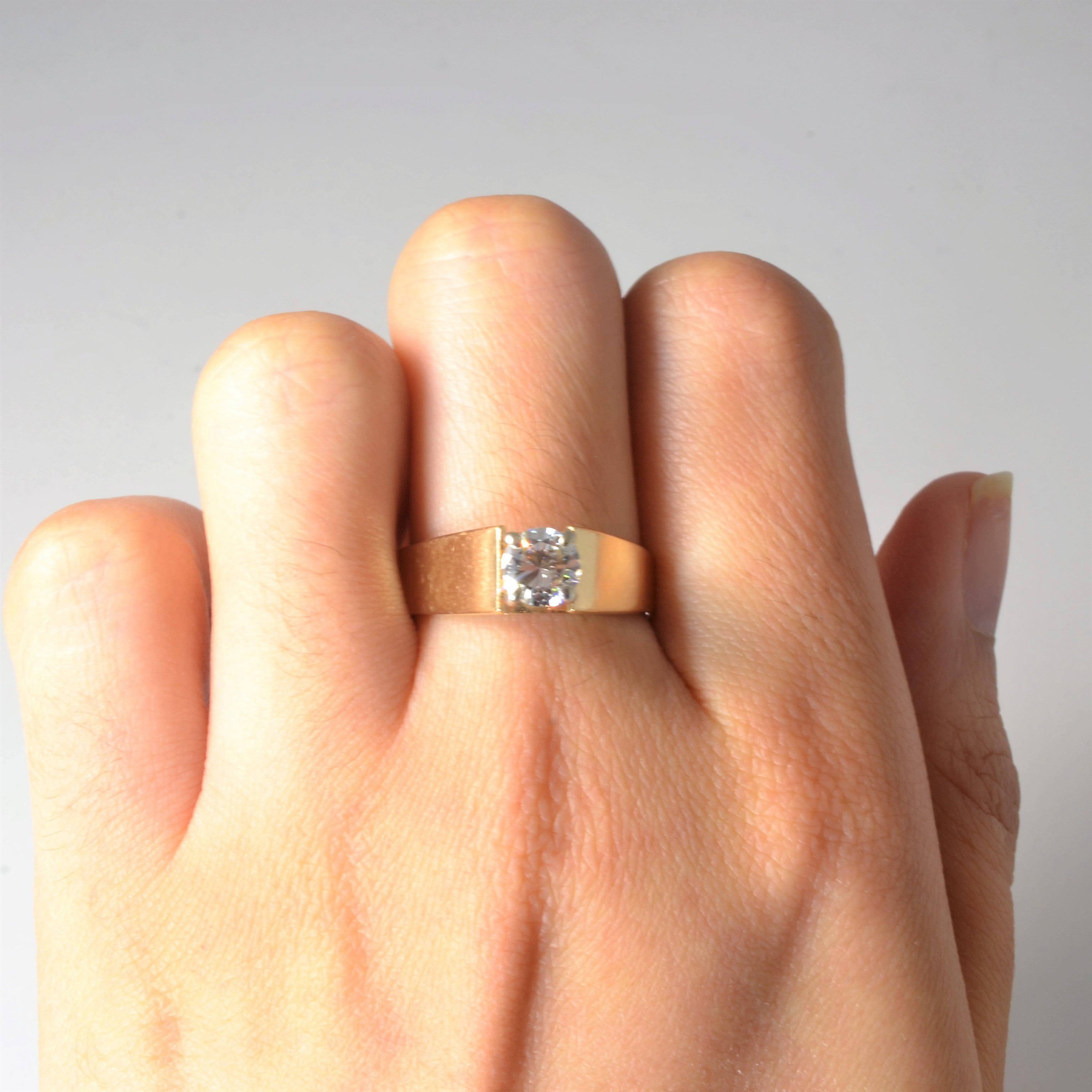 Soft Square Back Diamond Engagement Ring | 0.75ct | SZ 9 |