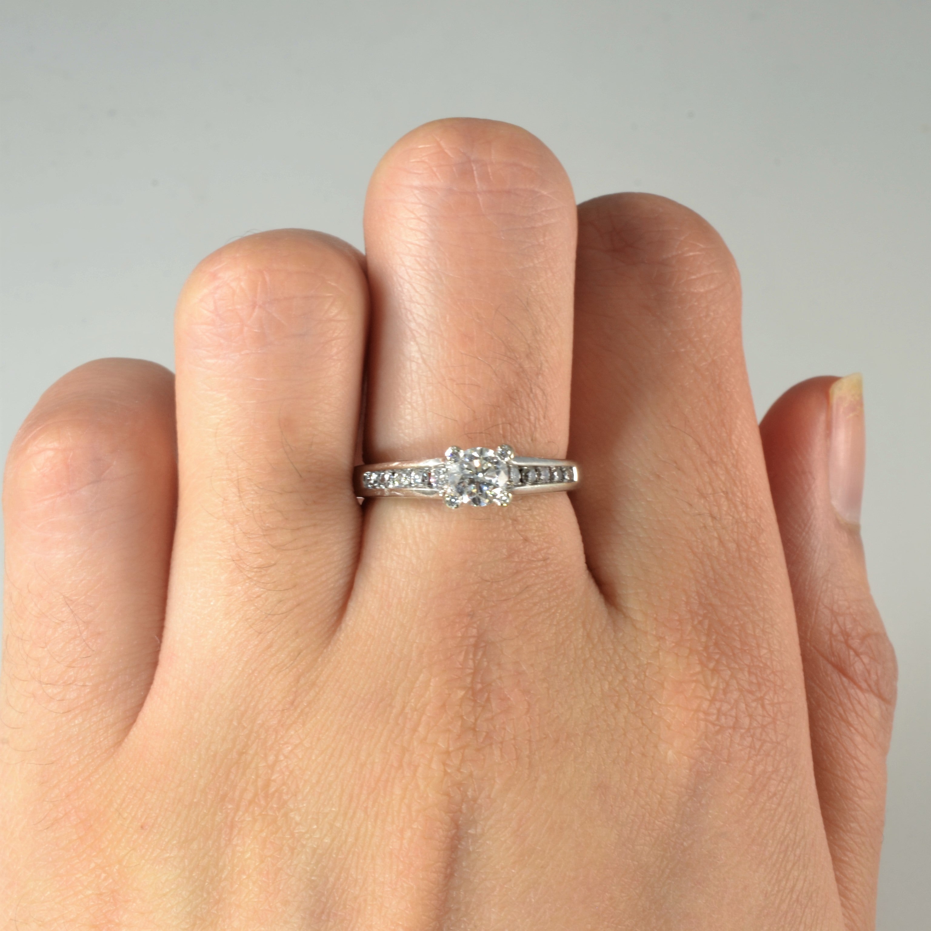 Side Channel Diamond Engagement Ring | 0.71ctw | SZ 5.75 |