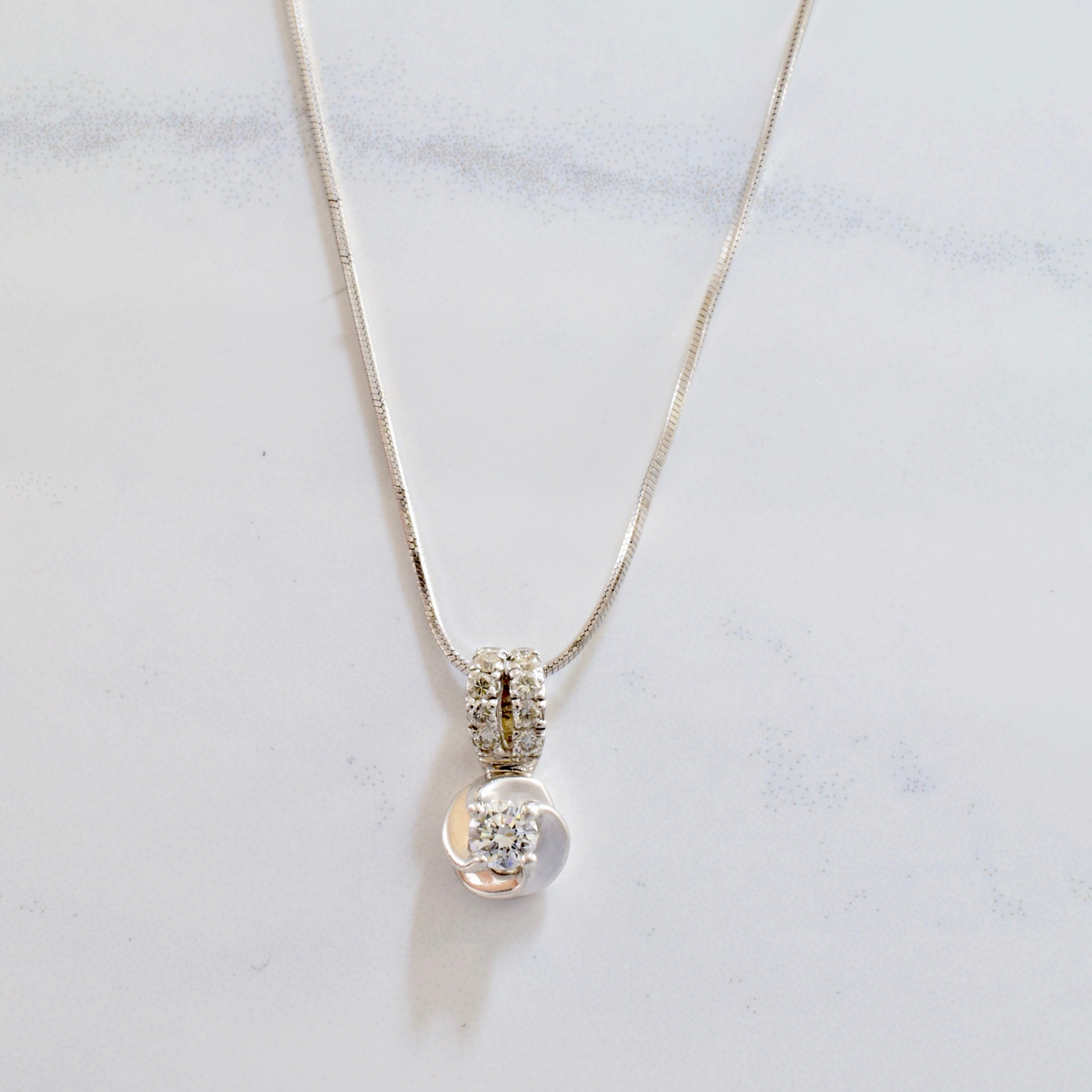 Diamond Drop Pendant and Necklace | 0.33 ctw SZ 17" |