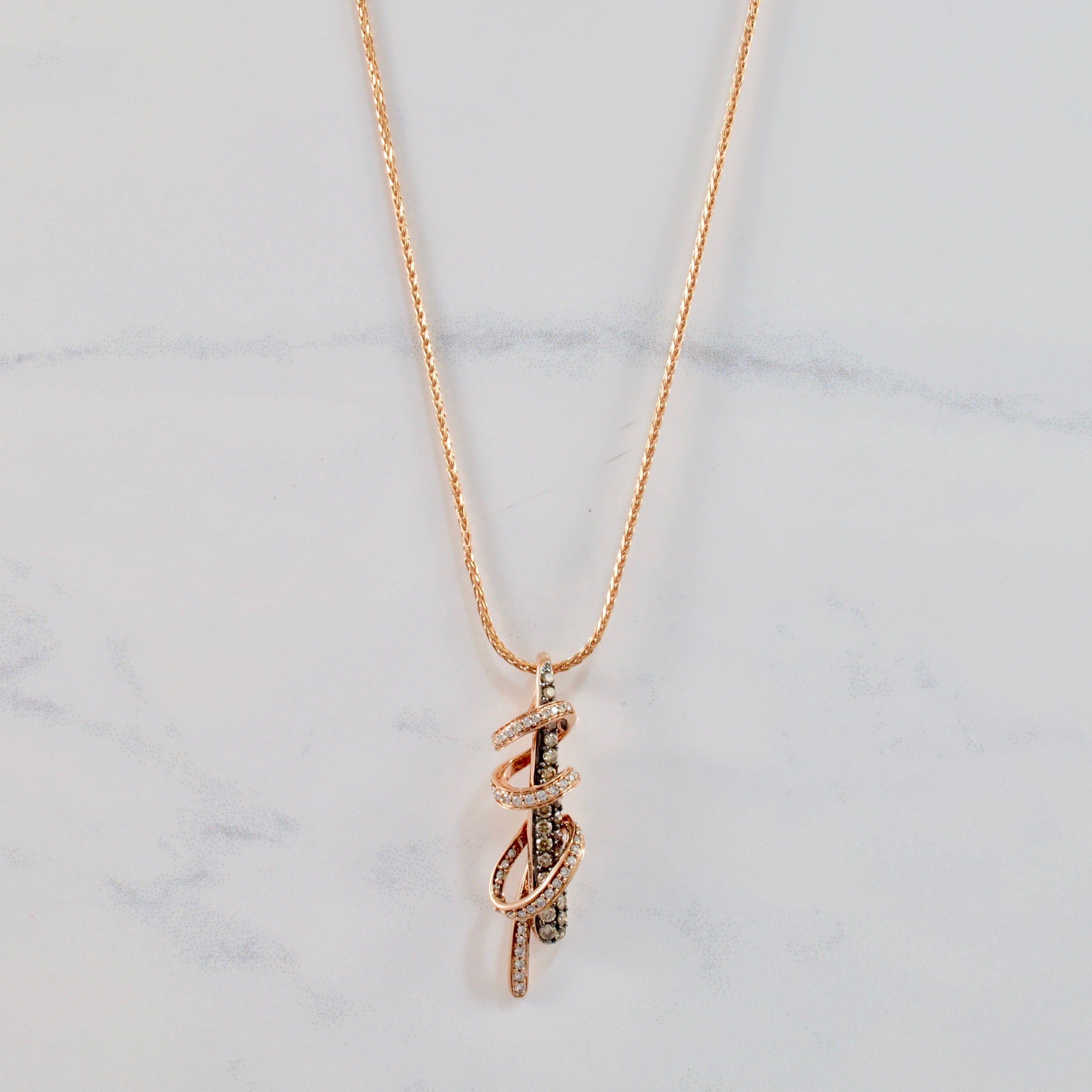 Diamond and Chocolate Diamond Wrap Pendant | 0.75 ctw SZ 16" |