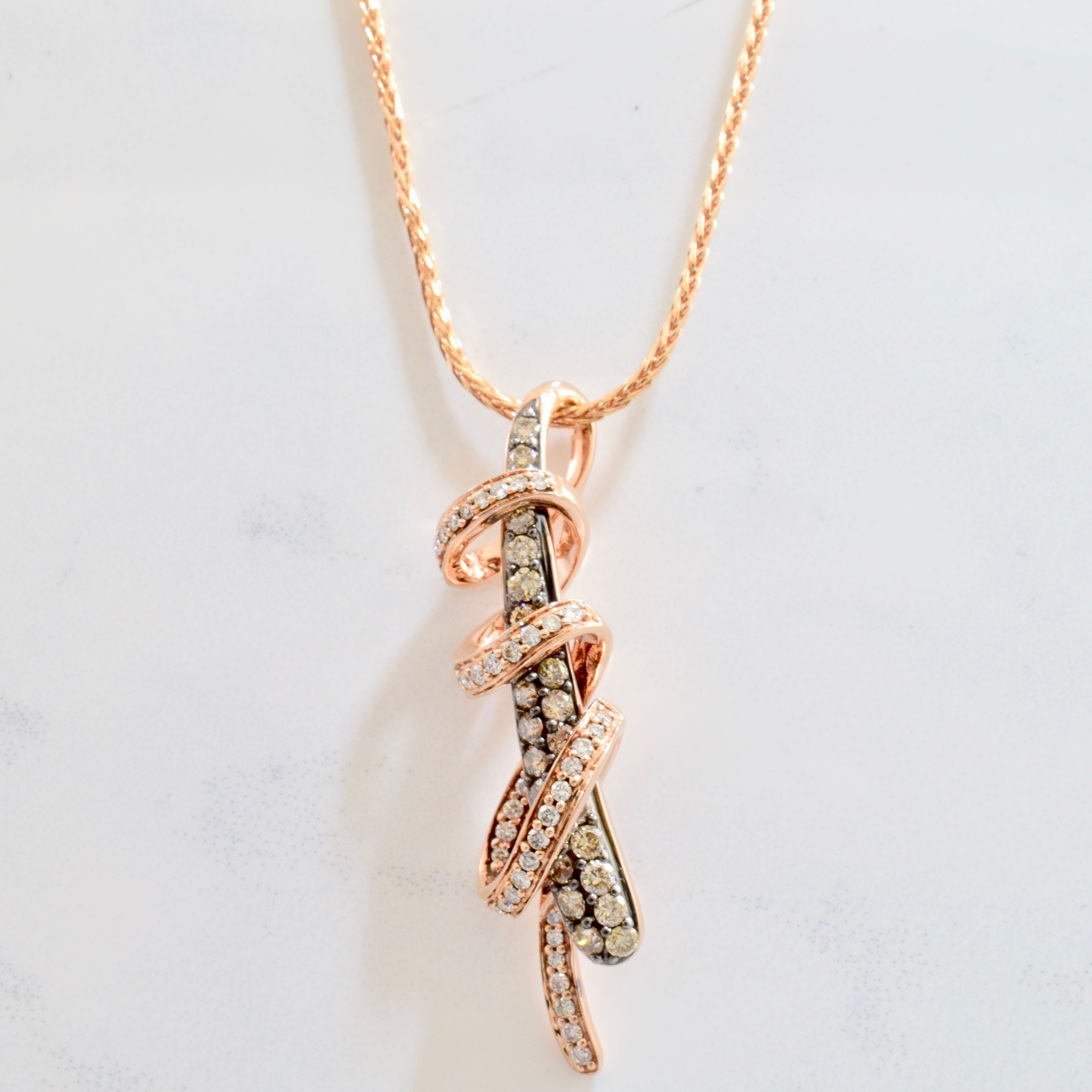 Diamond and Chocolate Diamond Wrap Pendant | 0.75 ctw SZ 16" |