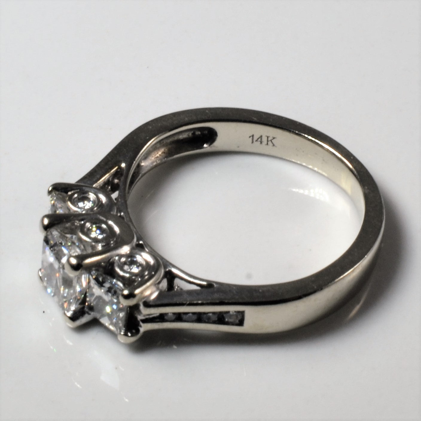 Three Stone Princess Diamond Accent Ring | 1.35ctw | SZ 4.75 |