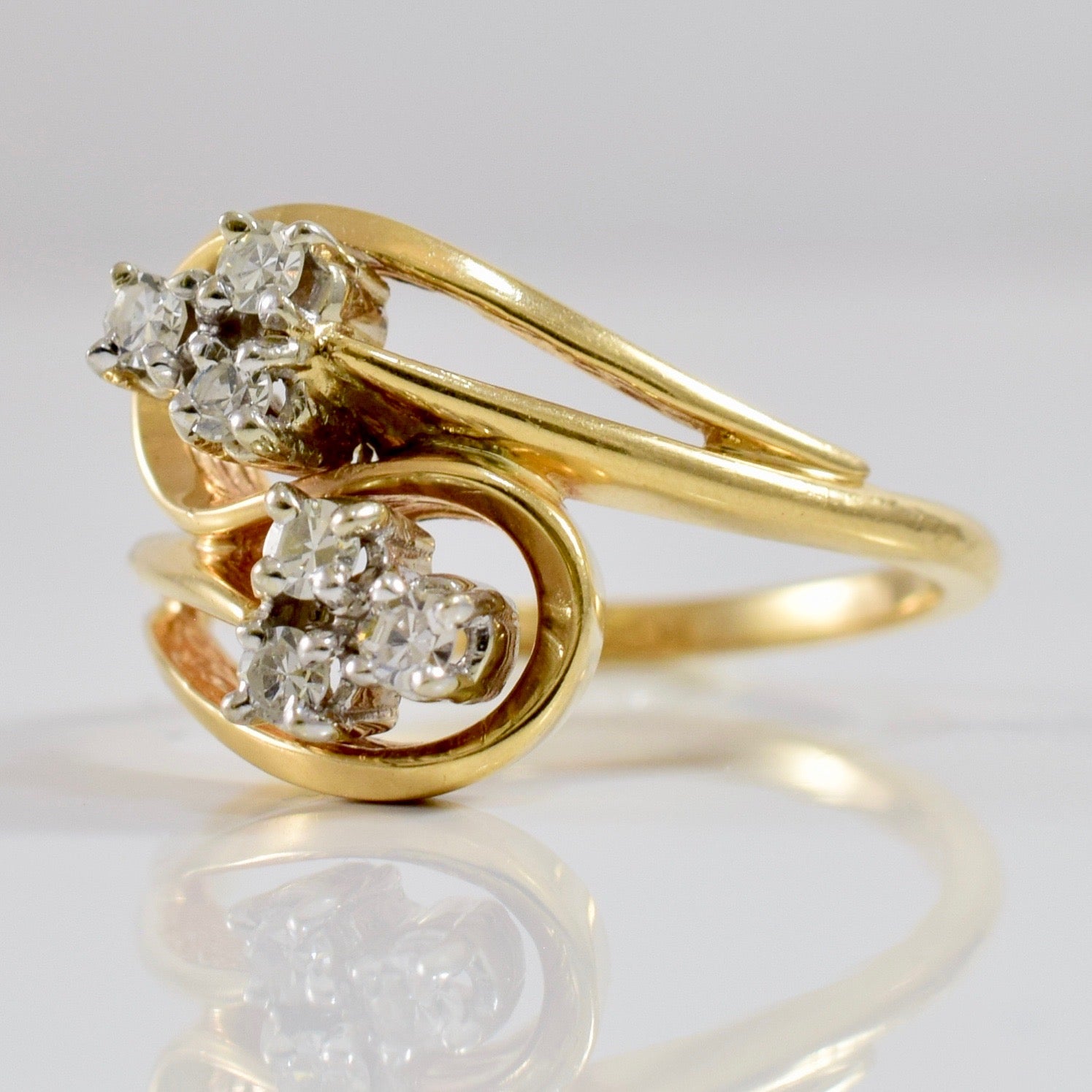 Looping Diamond Bypass Ring | 0.20ctw | SZ 7.25 |