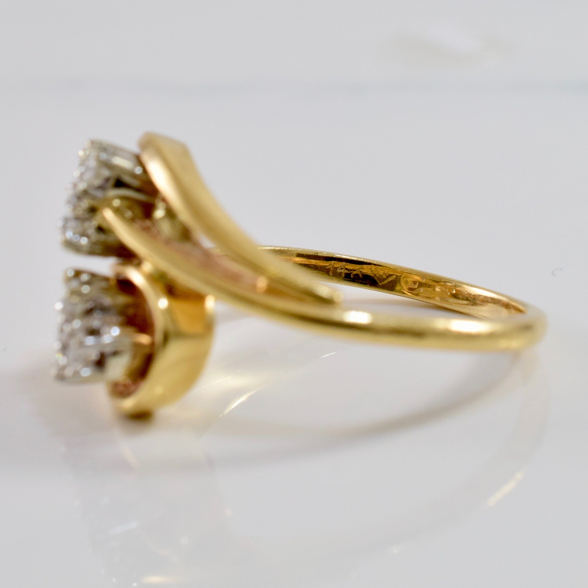 Looping Diamond Bypass Ring | 0.20ctw | SZ 7.25 |