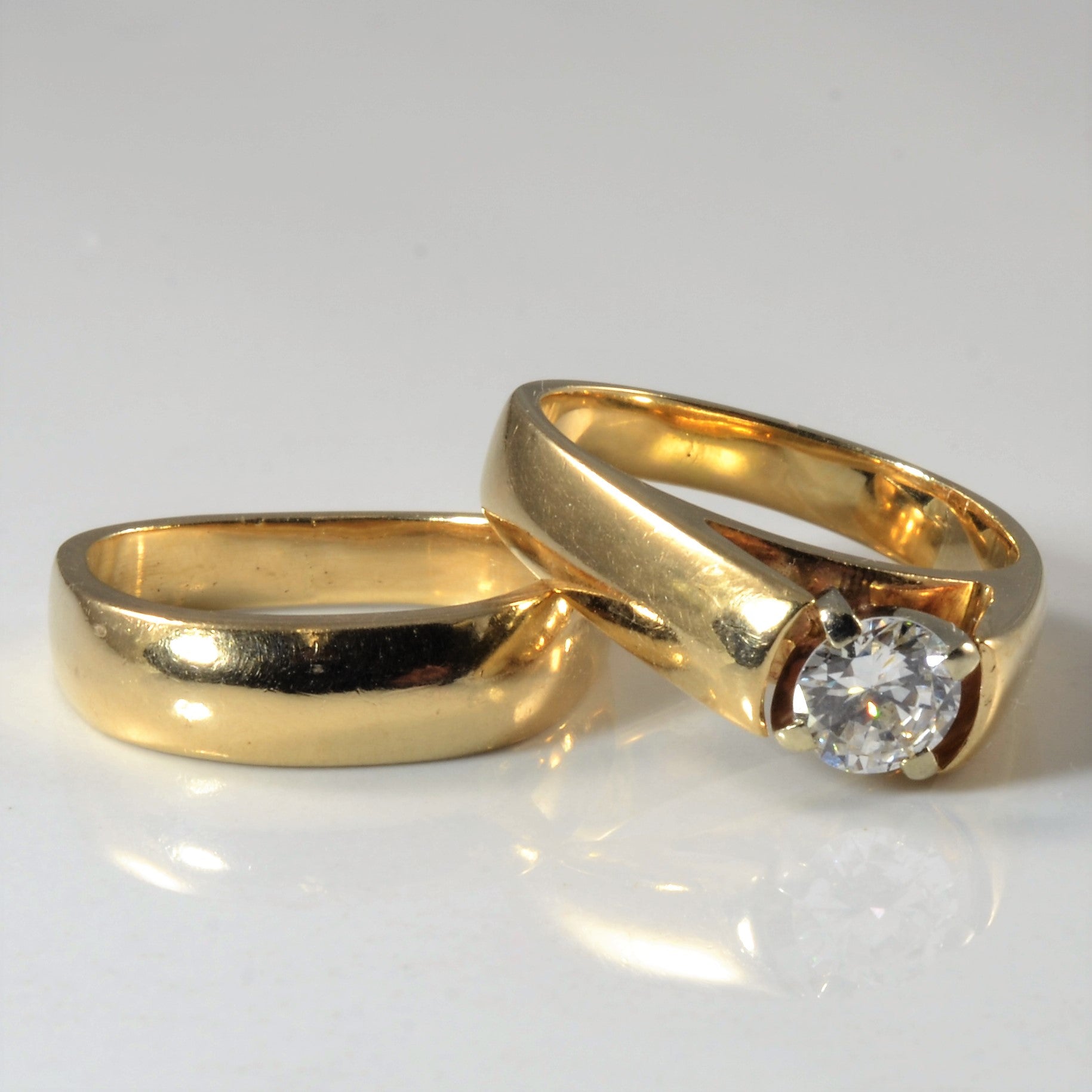 Tapered Diamond Wedding Set | 0.47ct | SZ 4.25 |
