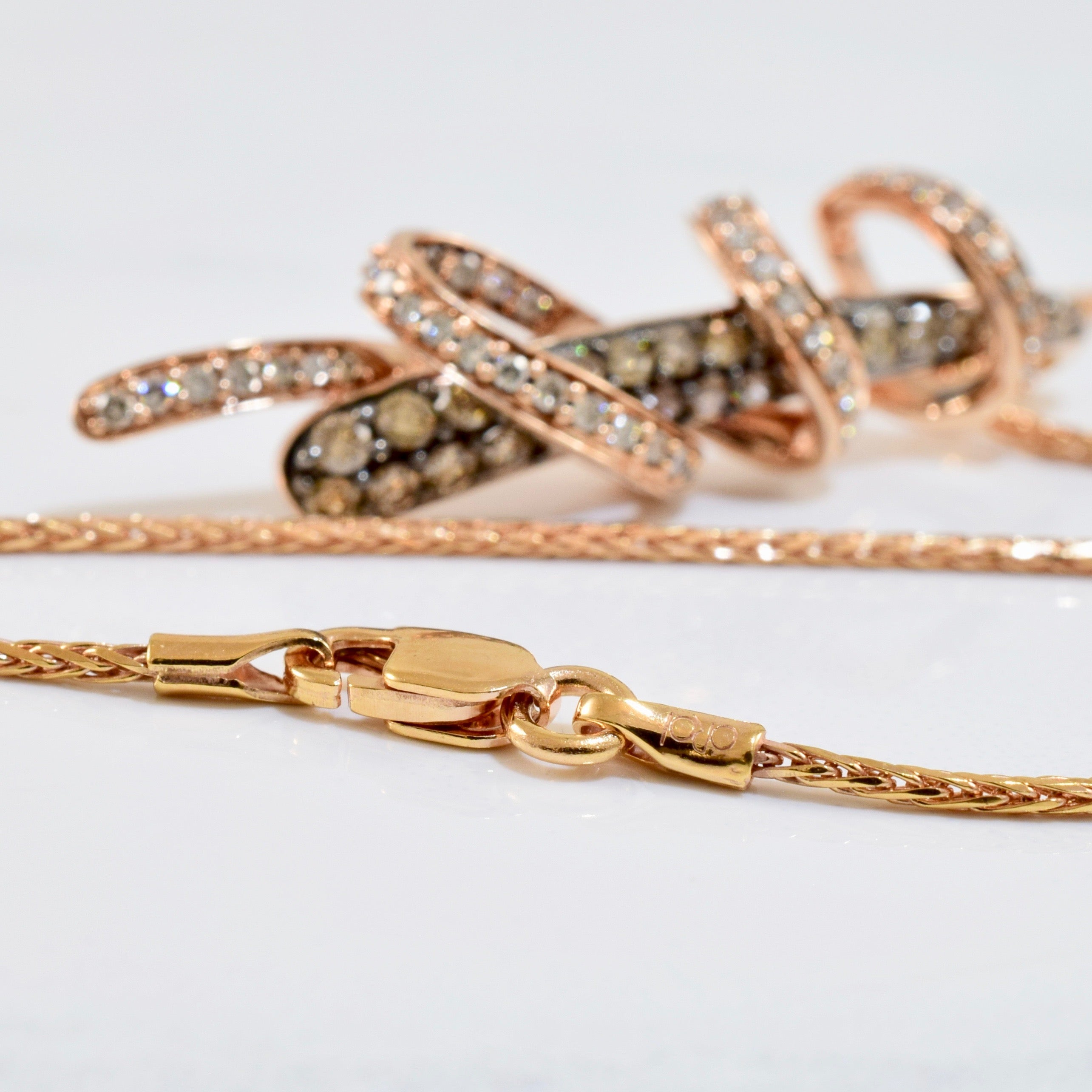 Diamond and Chocolate Diamond Wrap Pendant | 0.75 ctw SZ 16" |
