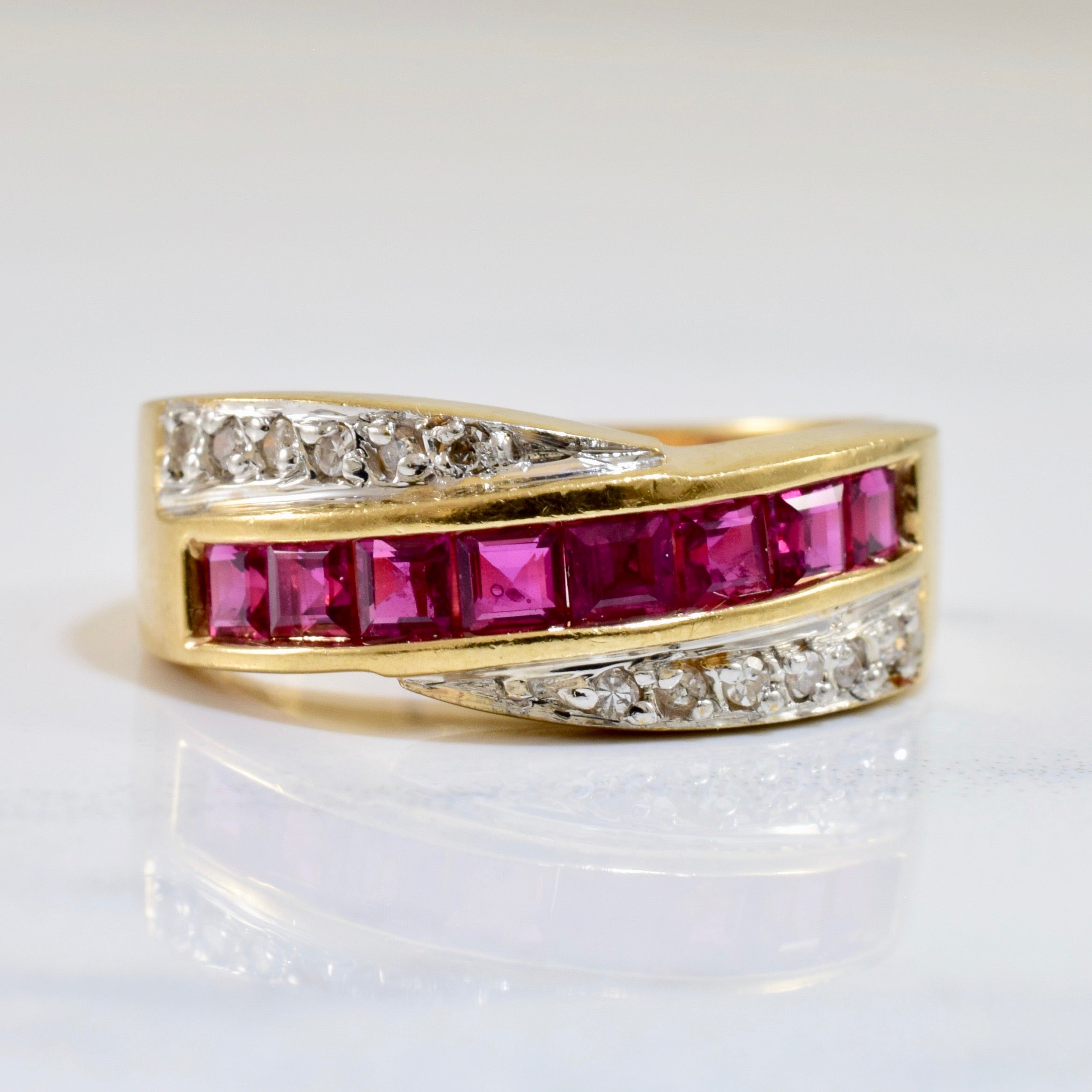Ruby and Diamond Ring | 0.06 ctw SZ 6.25 |
