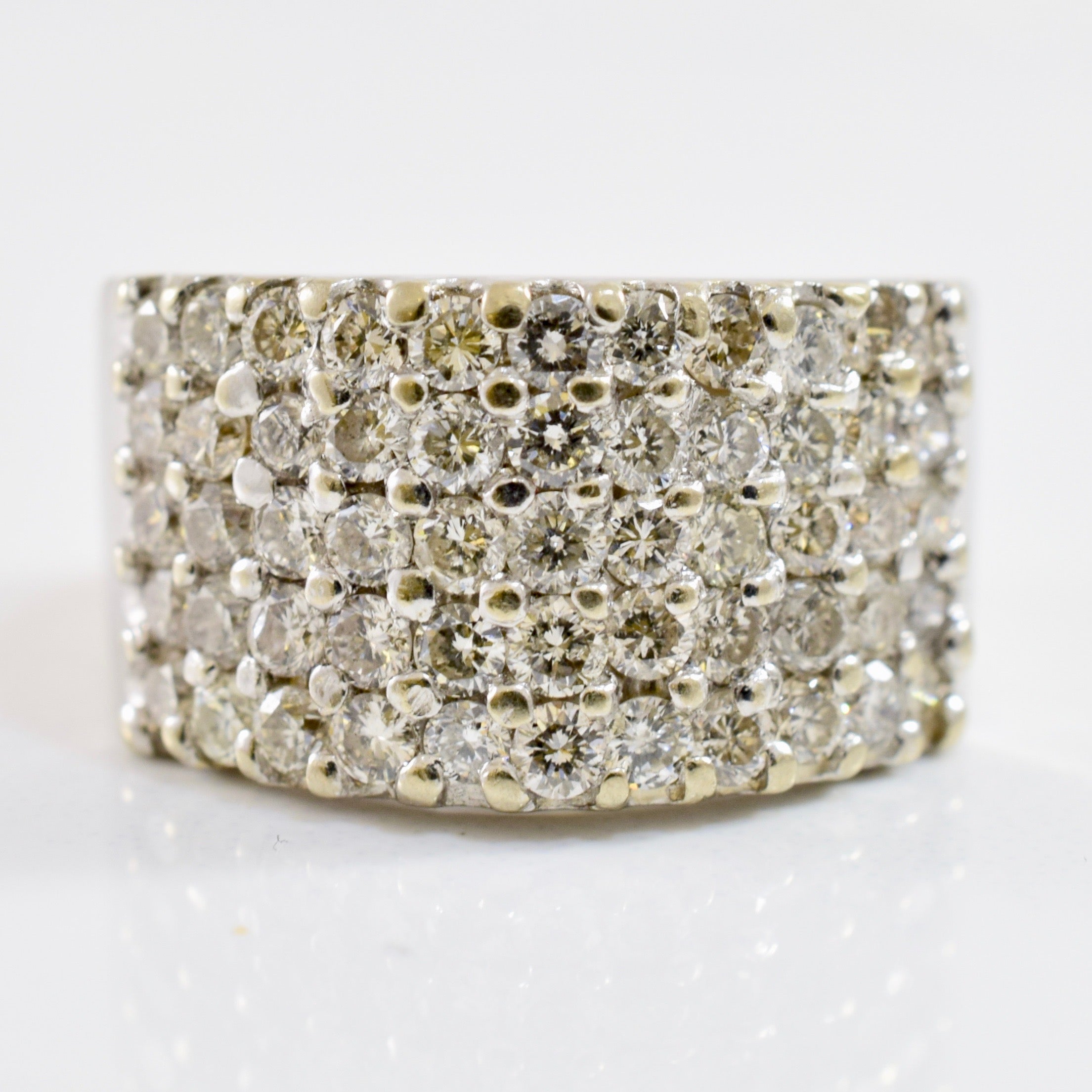 Thick Pave Set Diamond Band | 1.37 ctw SZ 5.5 |