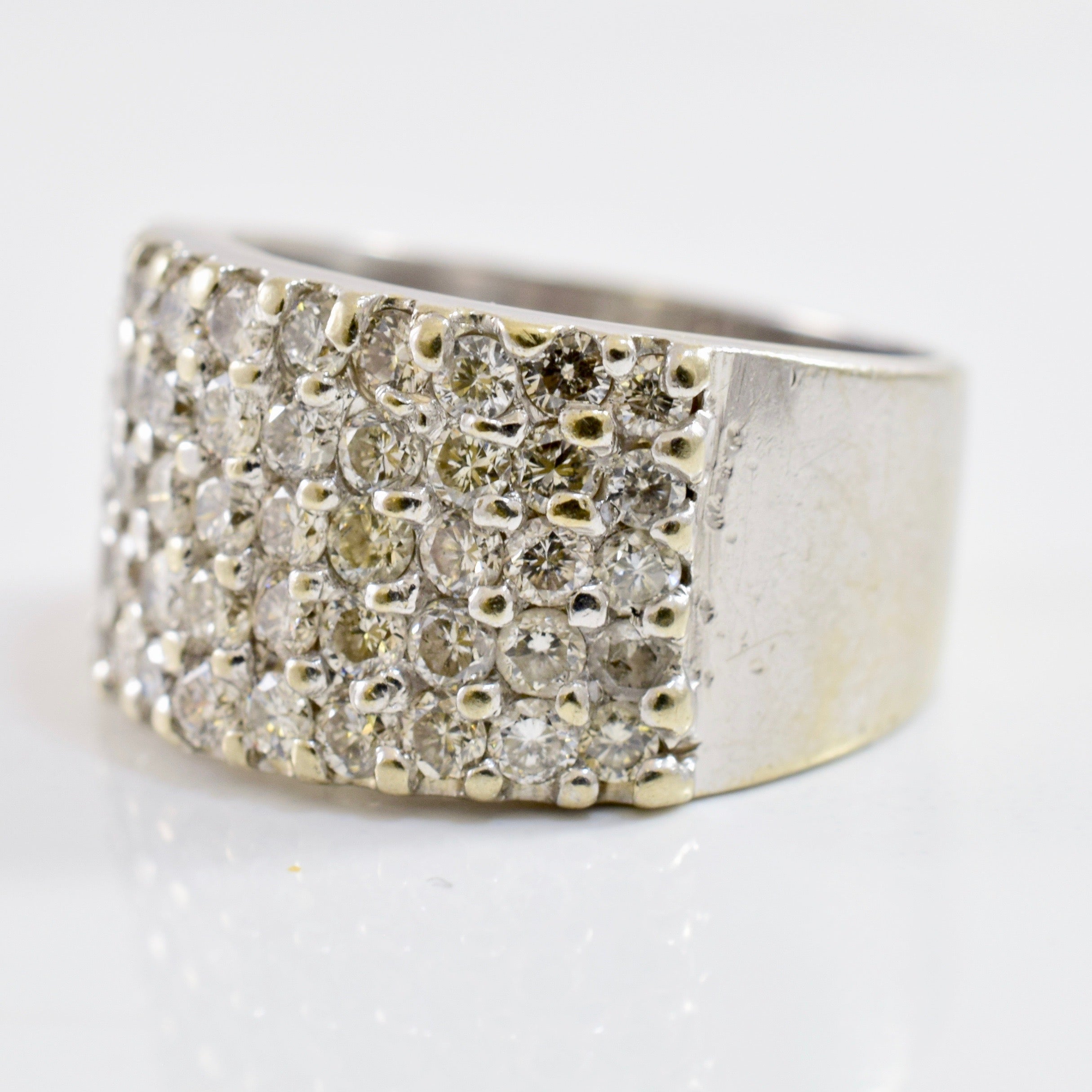 Thick Pave Set Diamond Band | 1.37 ctw SZ 5.5 |