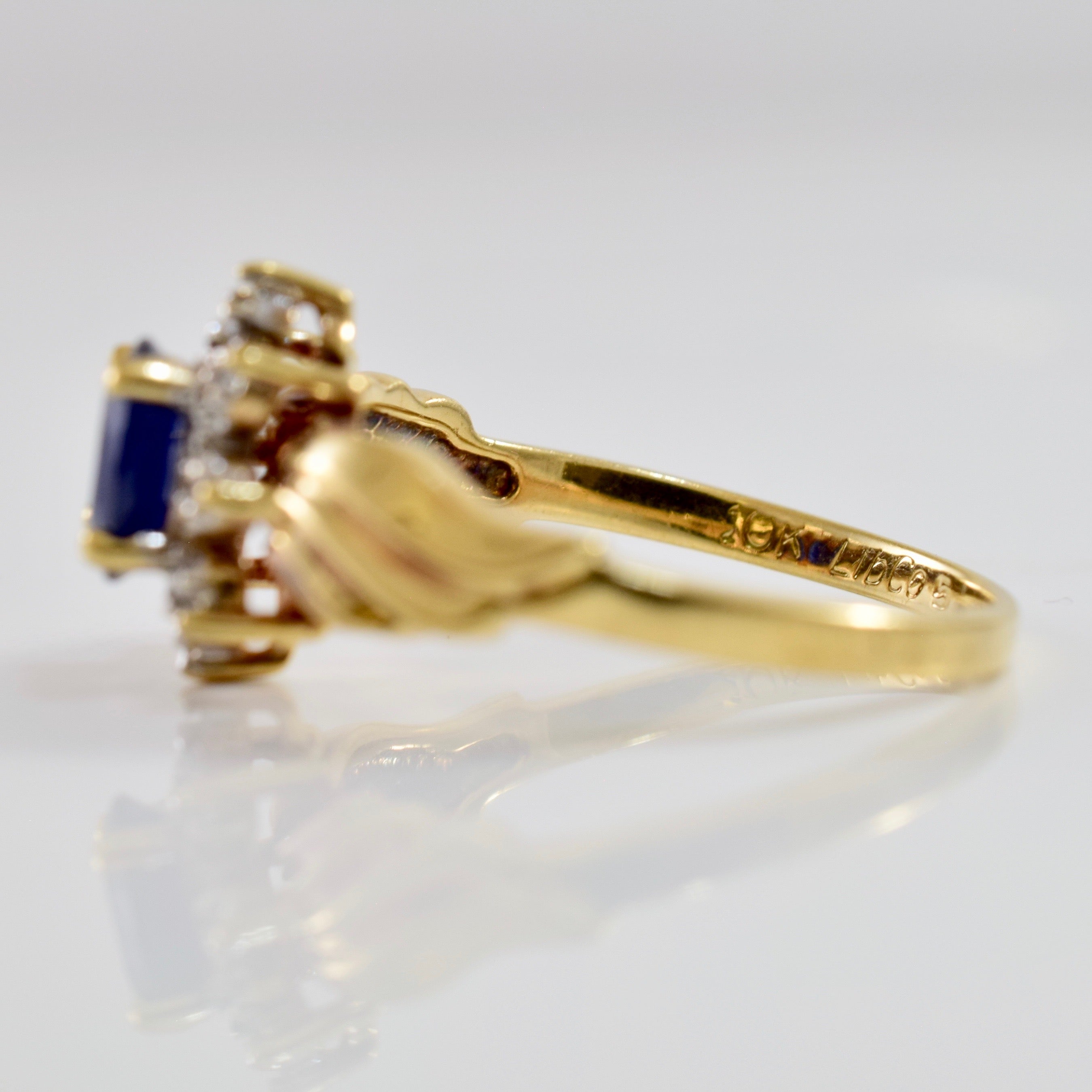 Sapphire and Diamond Halo Ring | 0.03 ctw SZ 6 |