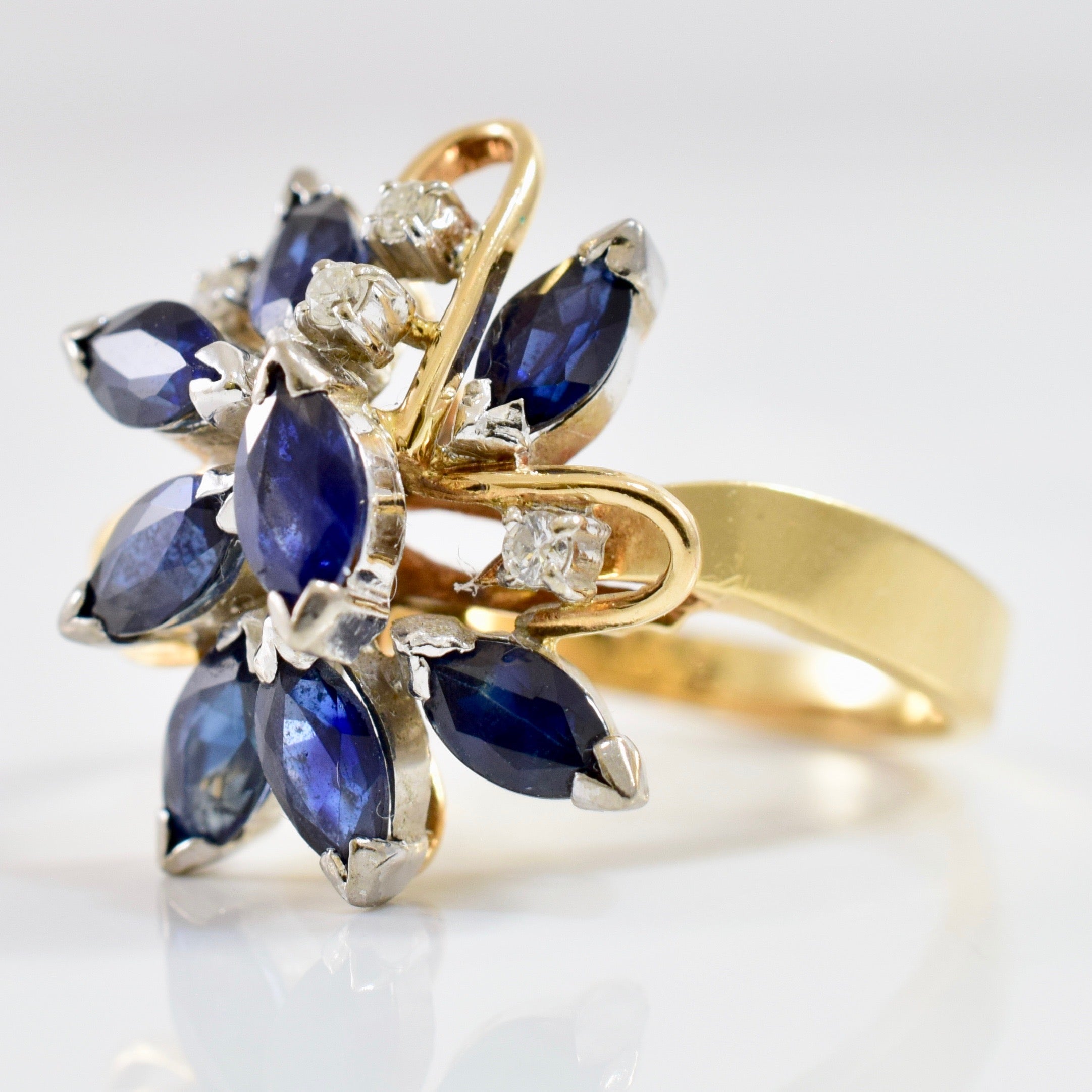 Sapphire and Diamond Ring | 0.04 ctw SZ 6.5 |