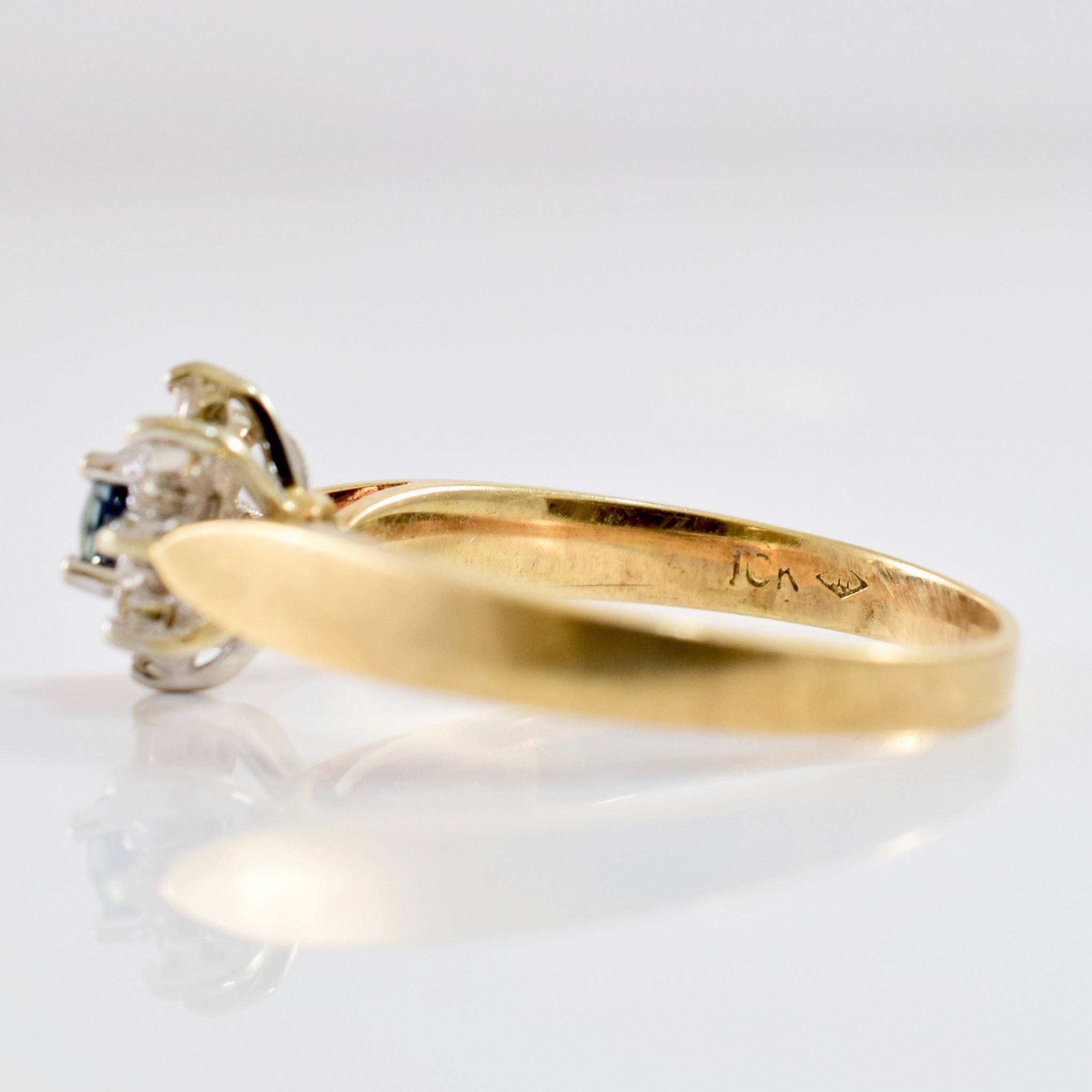 Sapphire and Diamond Cluster Ring | 0.04 ctw SZ 6.5 |