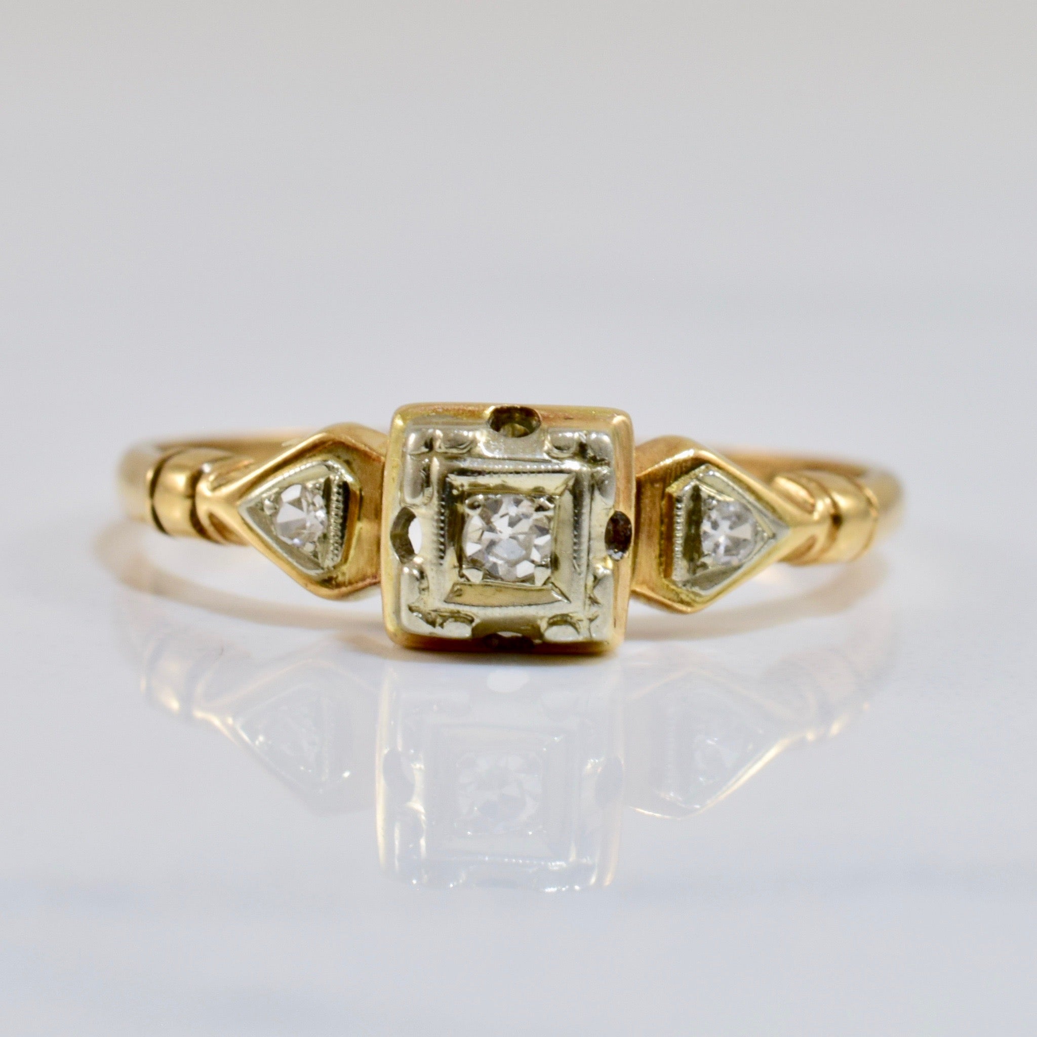 1960's Illusion Set Engagement Ring | 0.05 ctw SZ 6.75 |