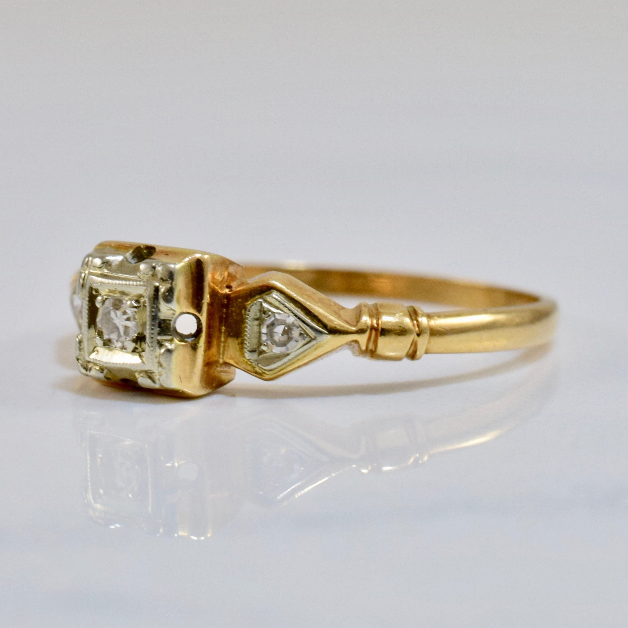 1960's Illusion Set Engagement Ring | 0.05 ctw SZ 6.75 |