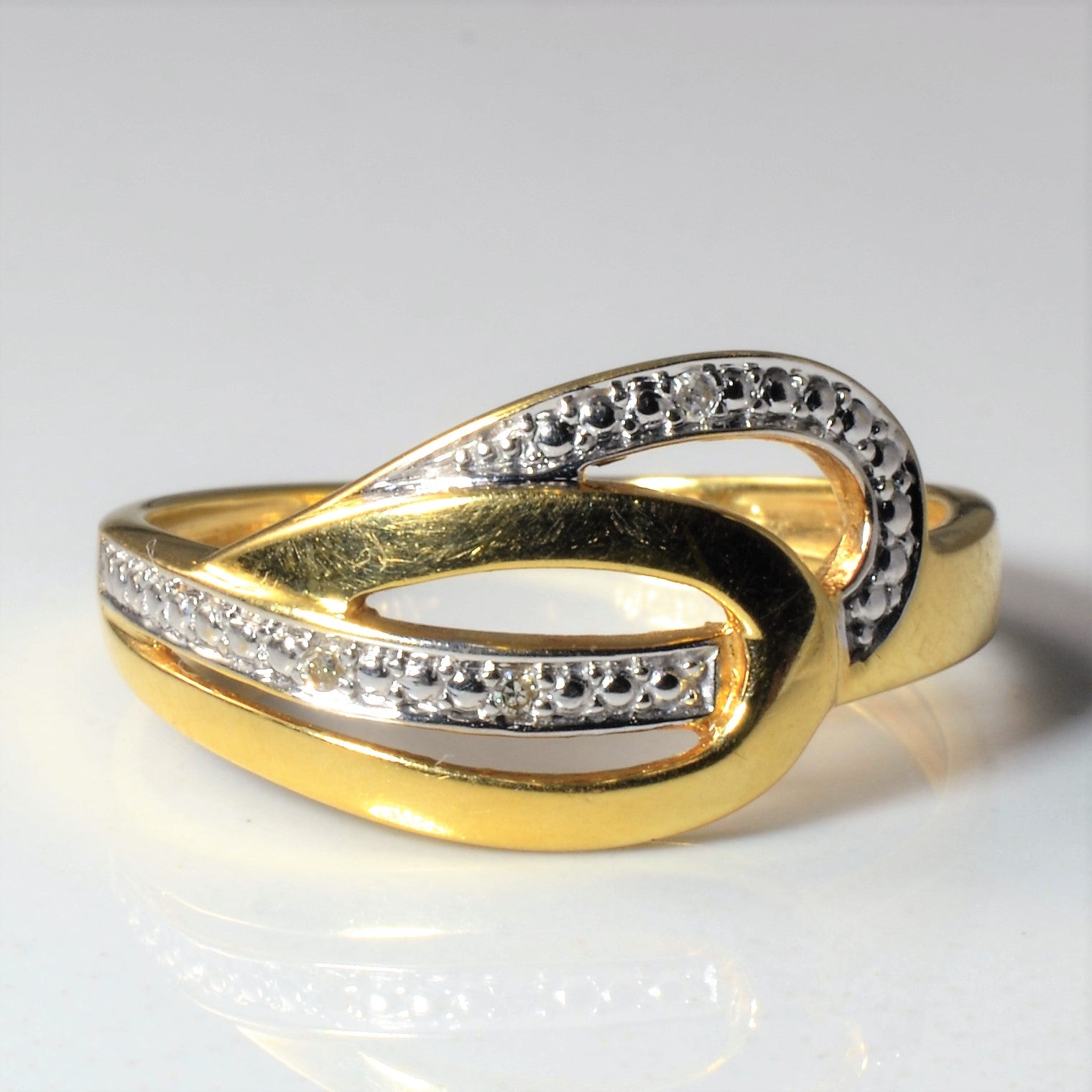 Gold Diamond Knot Ring | 0.015ctw | SZ 7.75 |
