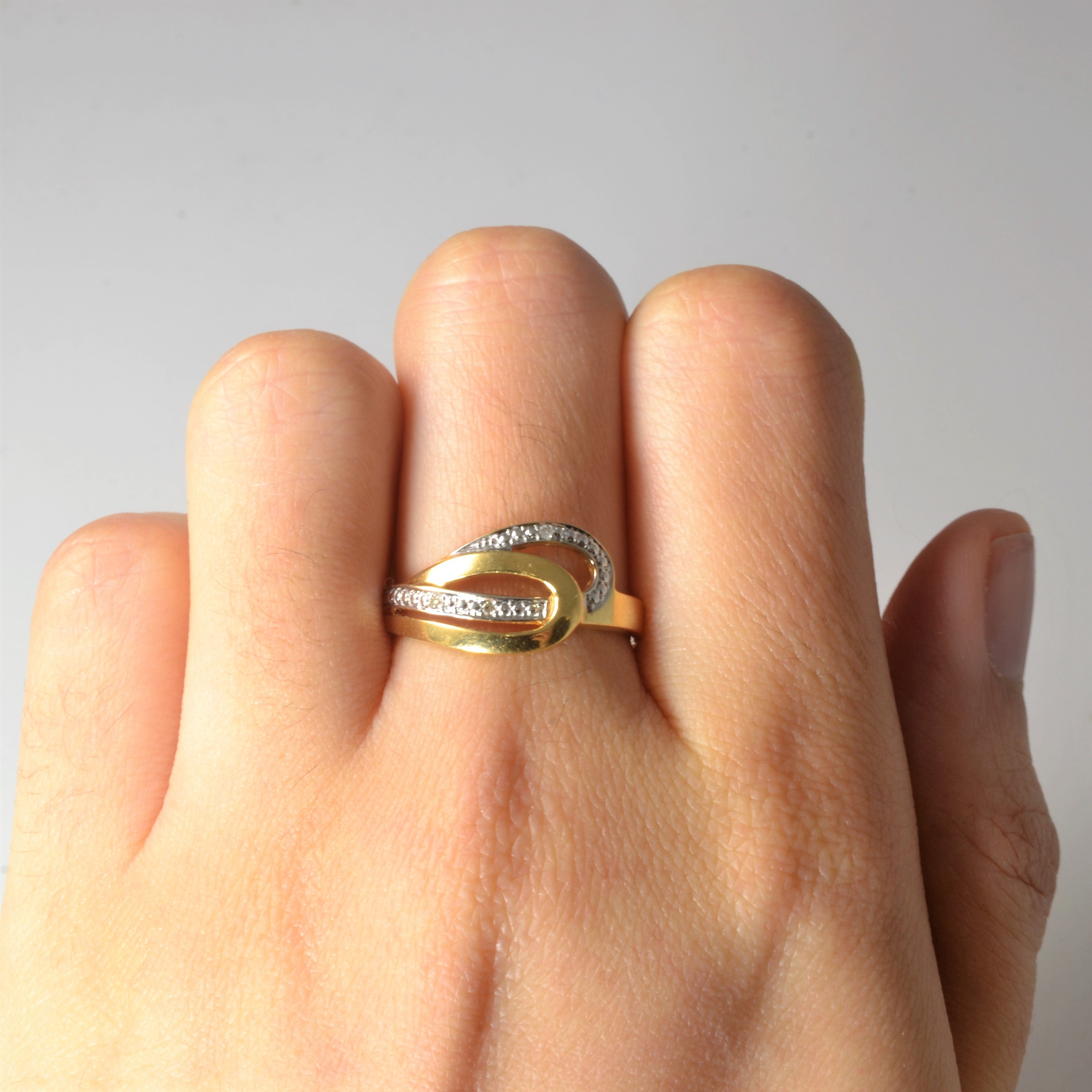 Gold Diamond Knot Ring | 0.015ctw | SZ 7.75 |