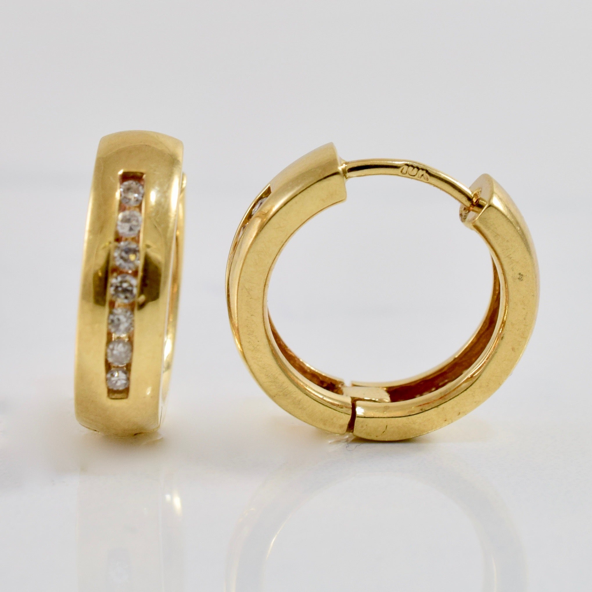 Channel Set Diamond Hoops | 0.16 ctw |