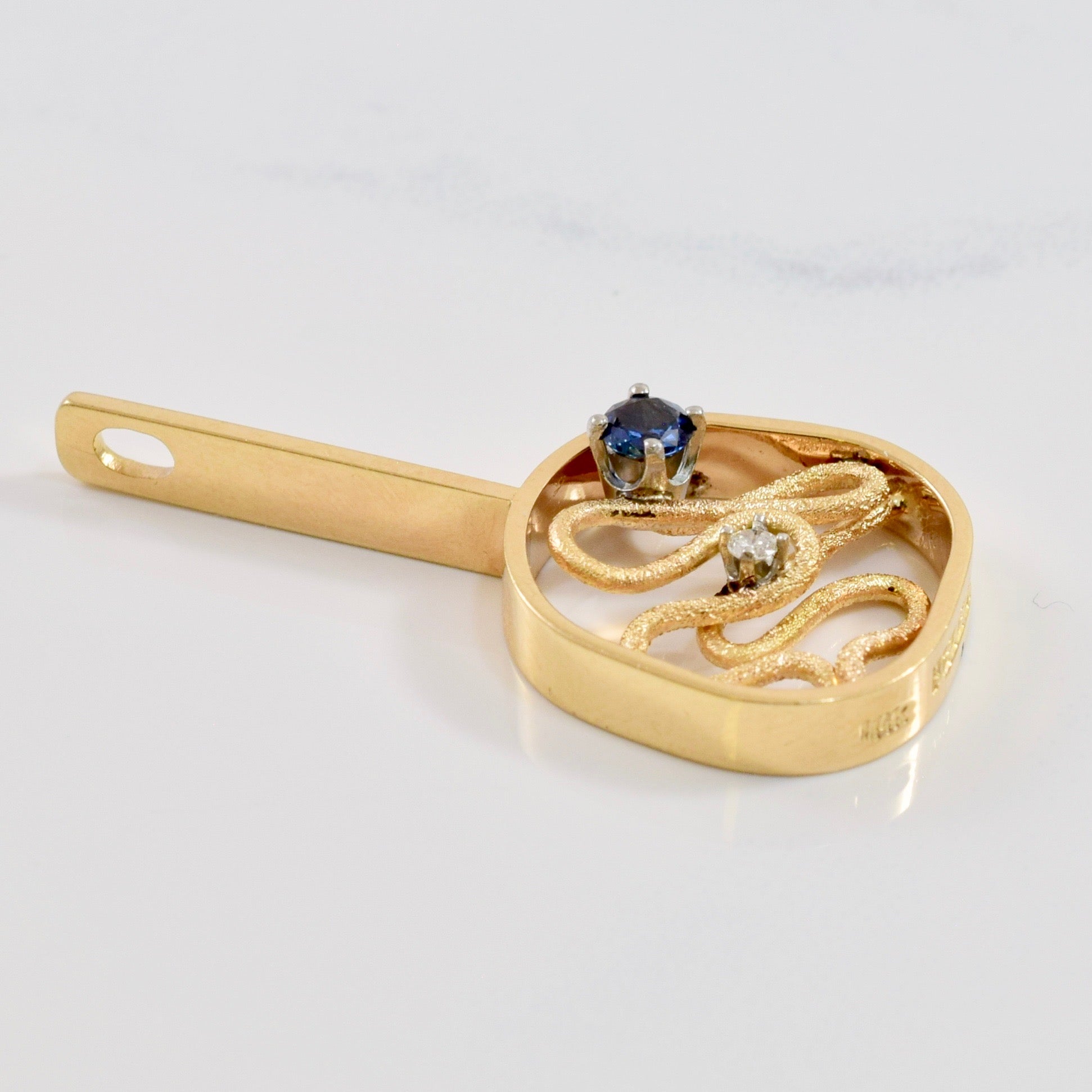 Freeform Diamond and Sapphire Pendant | 0.02 ctw |