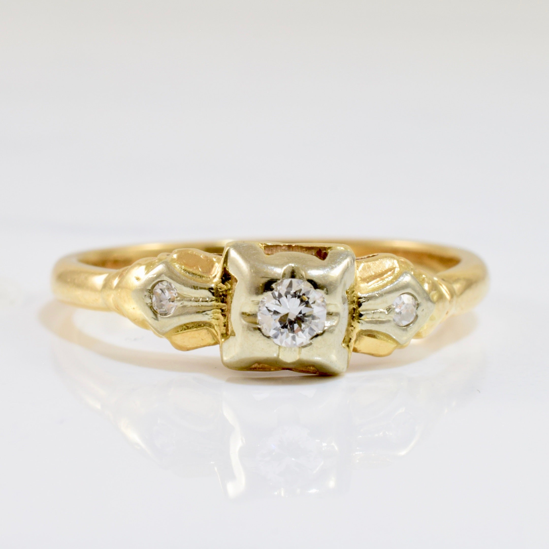 Petite Retro Era Engagement Ring | 0.11 ctw SZ 8 |