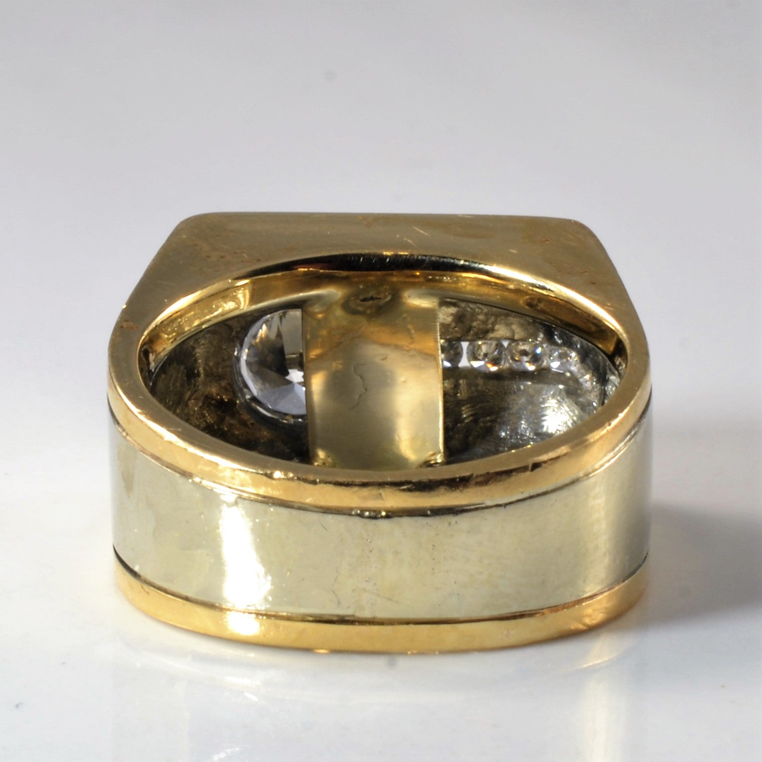 Textured Flush Set Diamond Bar Ring | 1.21ctw | SZ 7 |