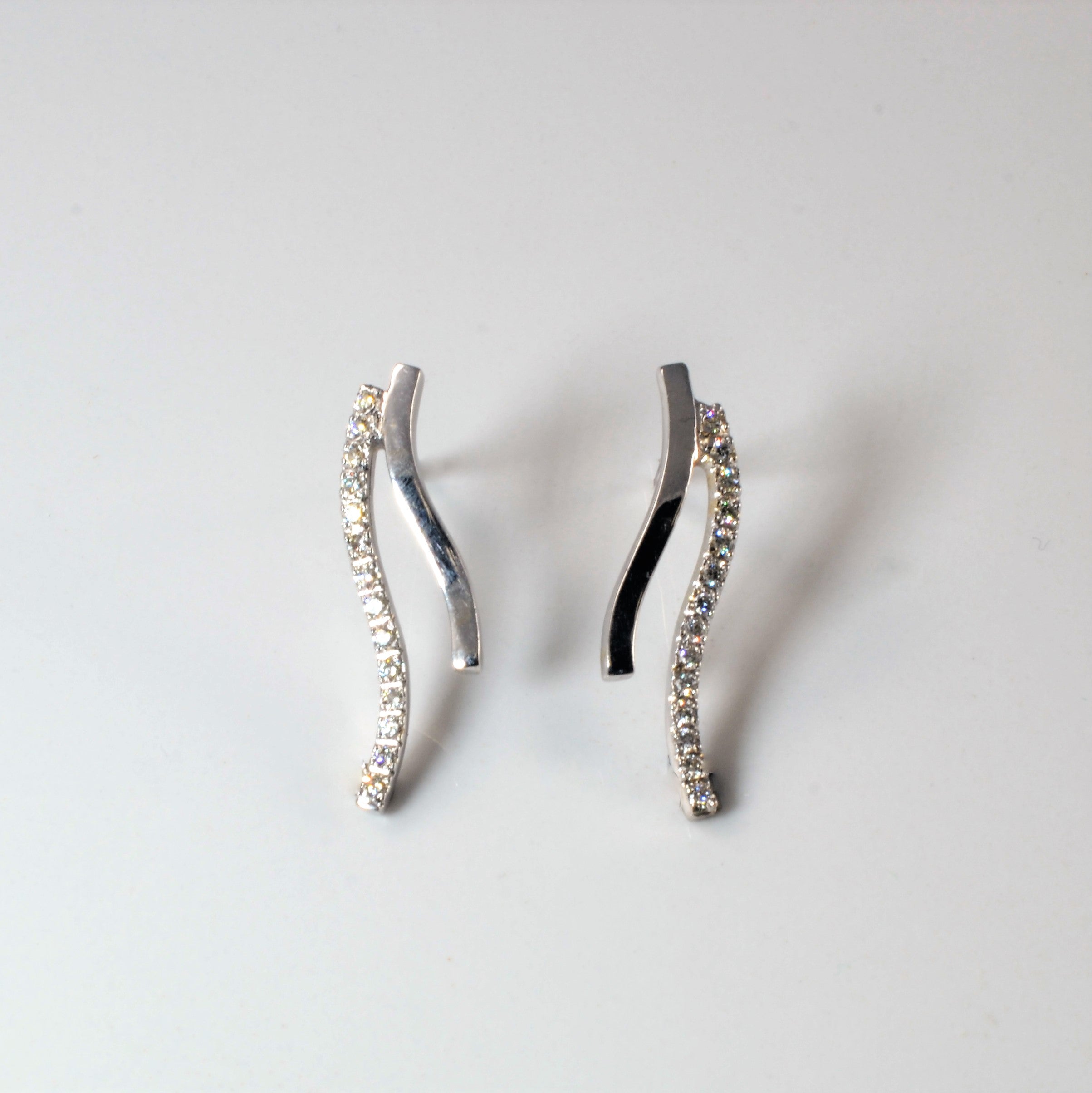 Pave Diamond Journey Stud Earrings | 0.21ctw |
