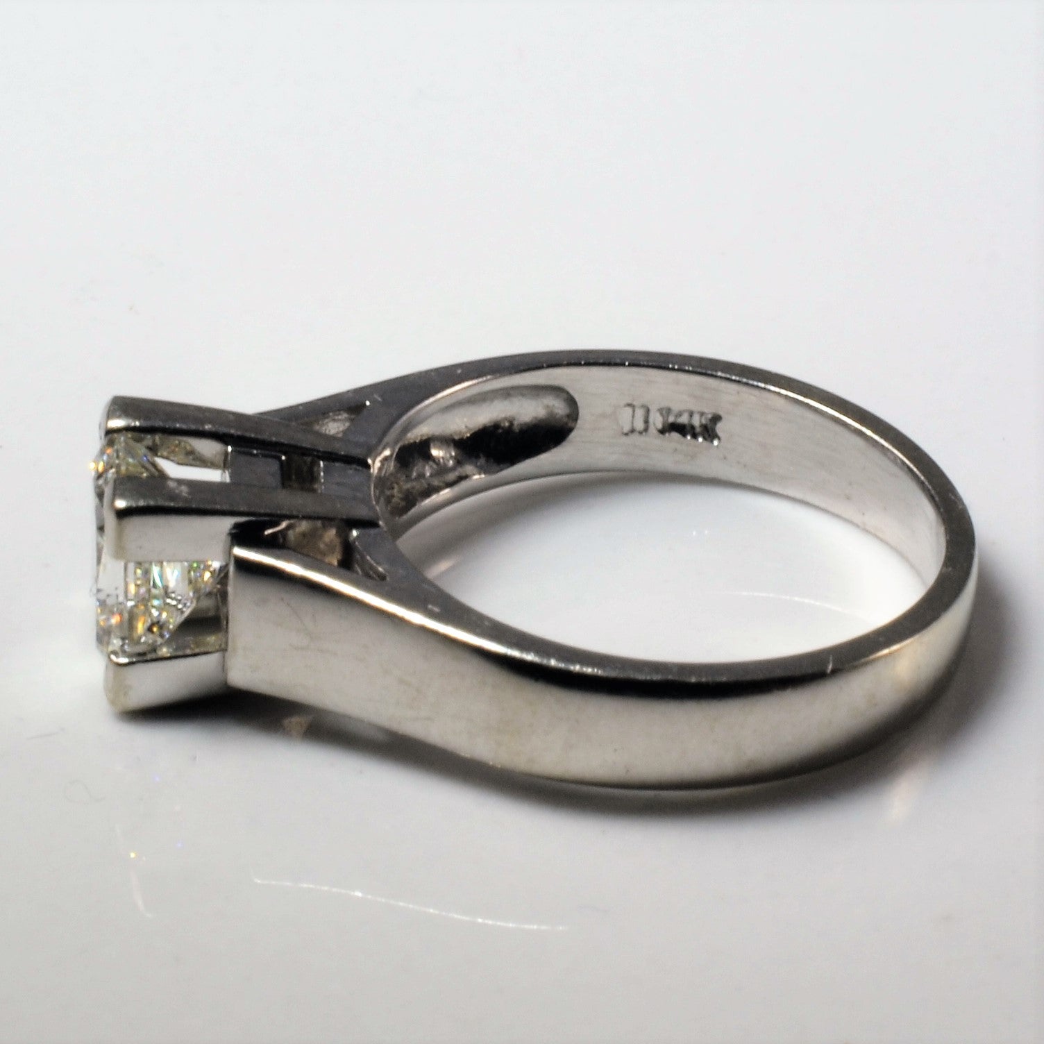 Wide Band Princess Diamond Engagement Ring | 1.01ct | SZ 5.5 |