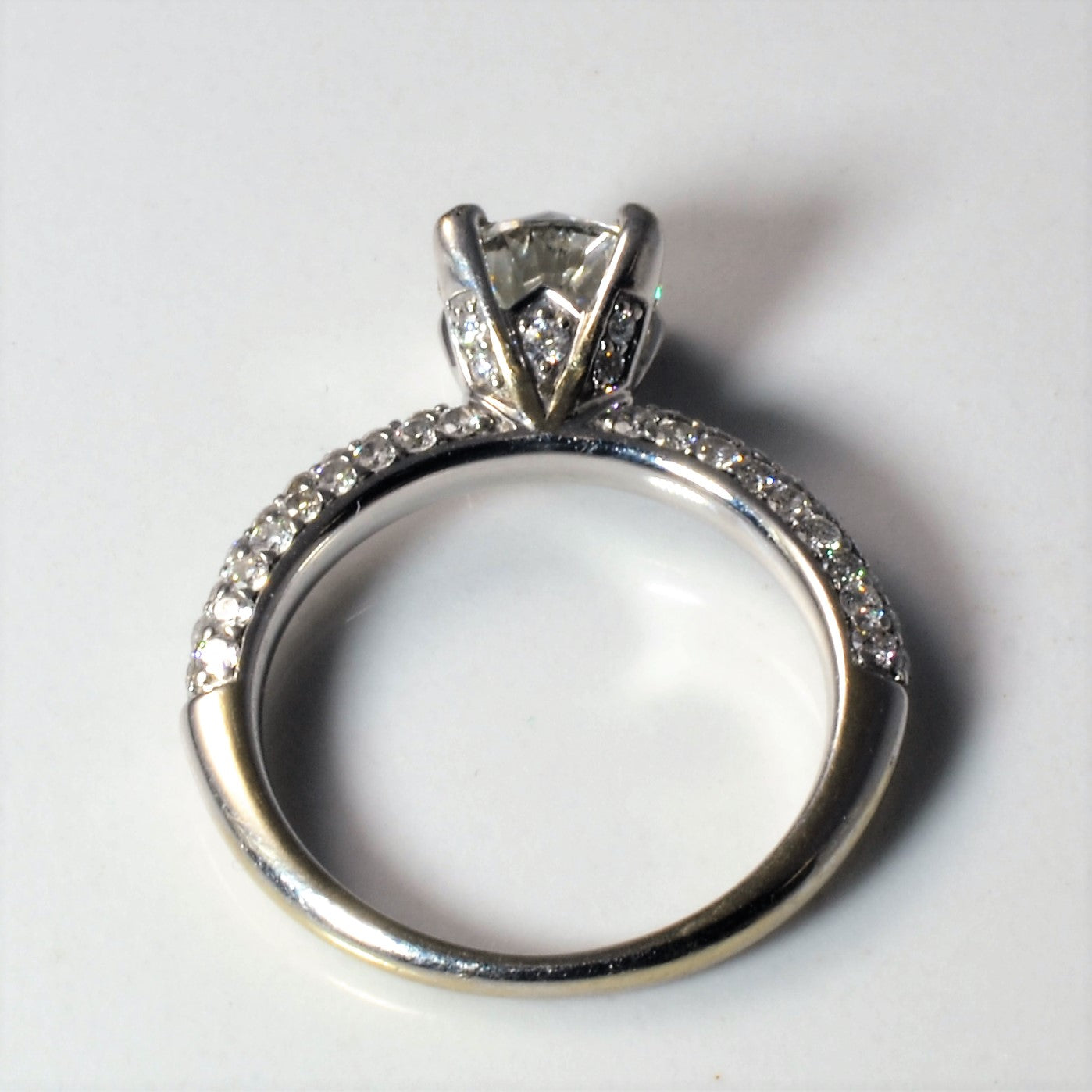Pave Diamond Gallery Engagement Ring | 1.54ctw | SZ 4.5 |
