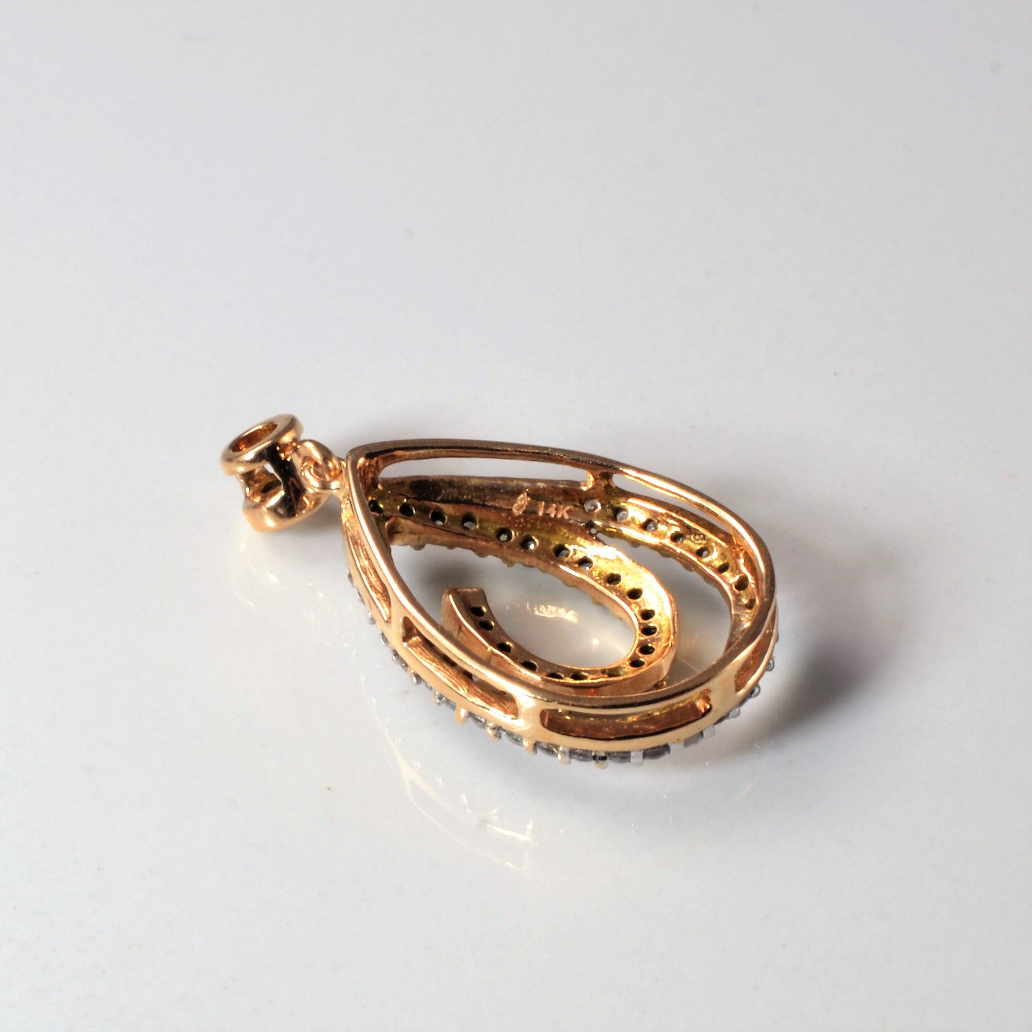 White & Yellow Diamond Tear Drop Pendant | 0.80ctw |