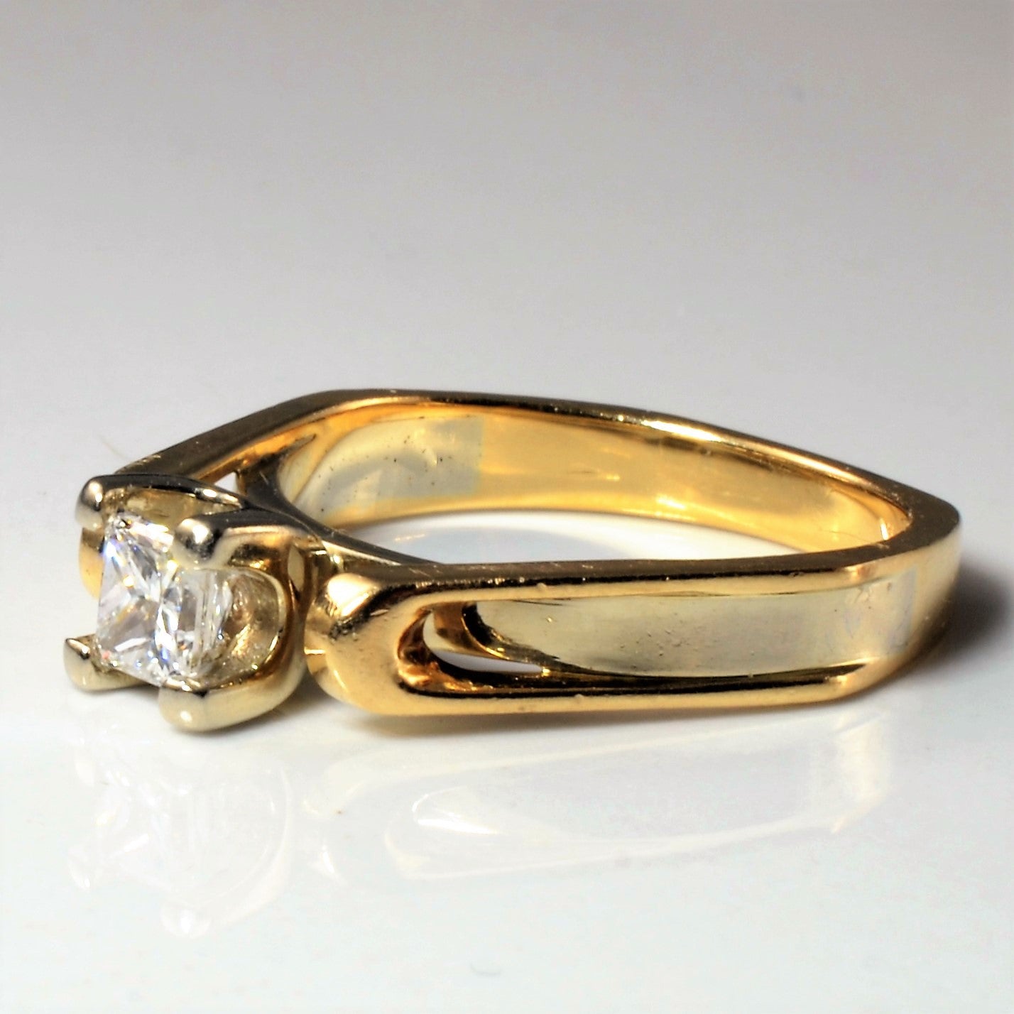 Princess Diamond Ring With Unique Band | 0.40ct | SZ 6.25 |