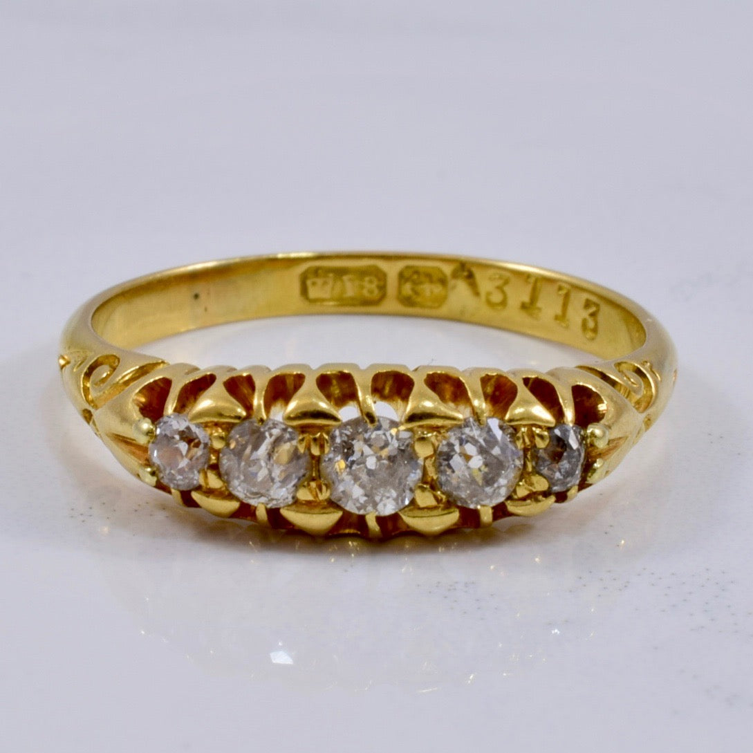 Bague en diamant taille européenne de style victorien | 0,32 ct au total, taille 8 |