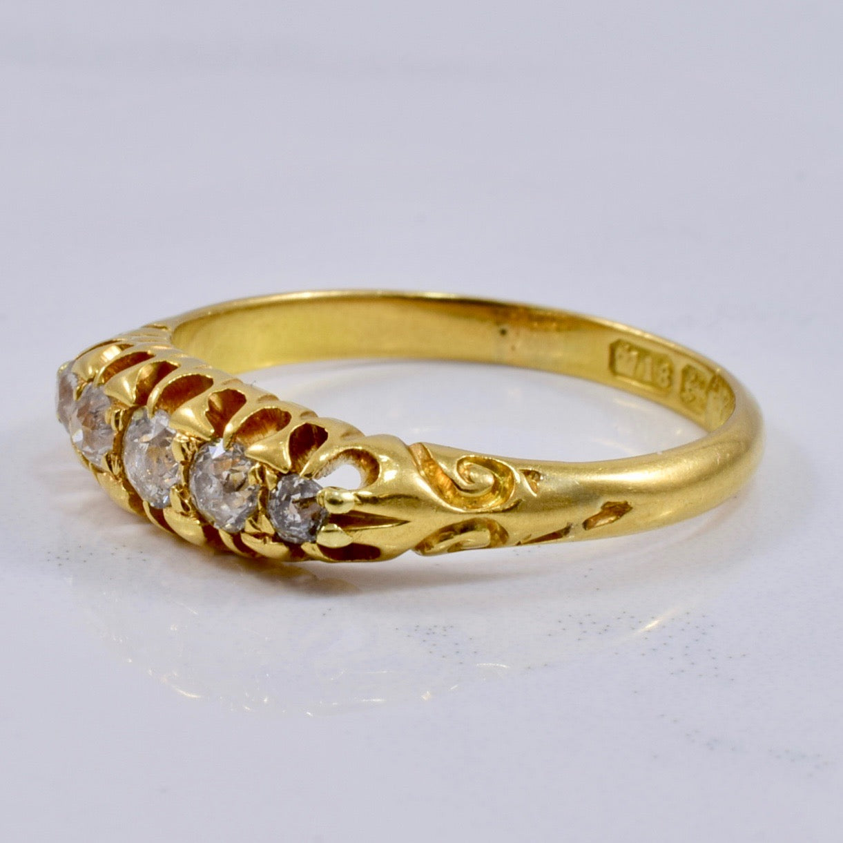 Bague en diamant taille européenne de style victorien | 0,32 ct au total, taille 8 |