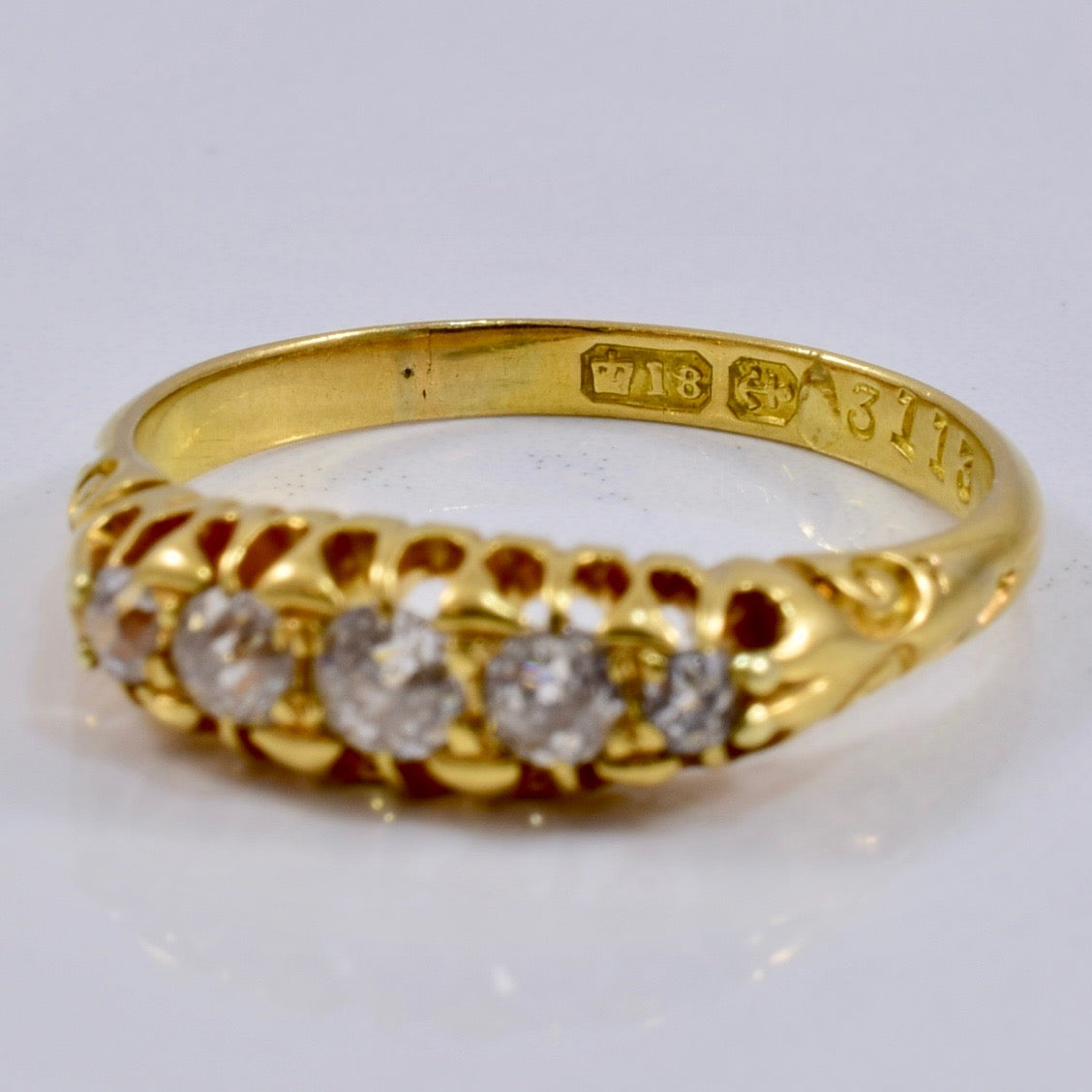 Bague en diamant taille européenne de style victorien | 0,32 ct au total, taille 8 |