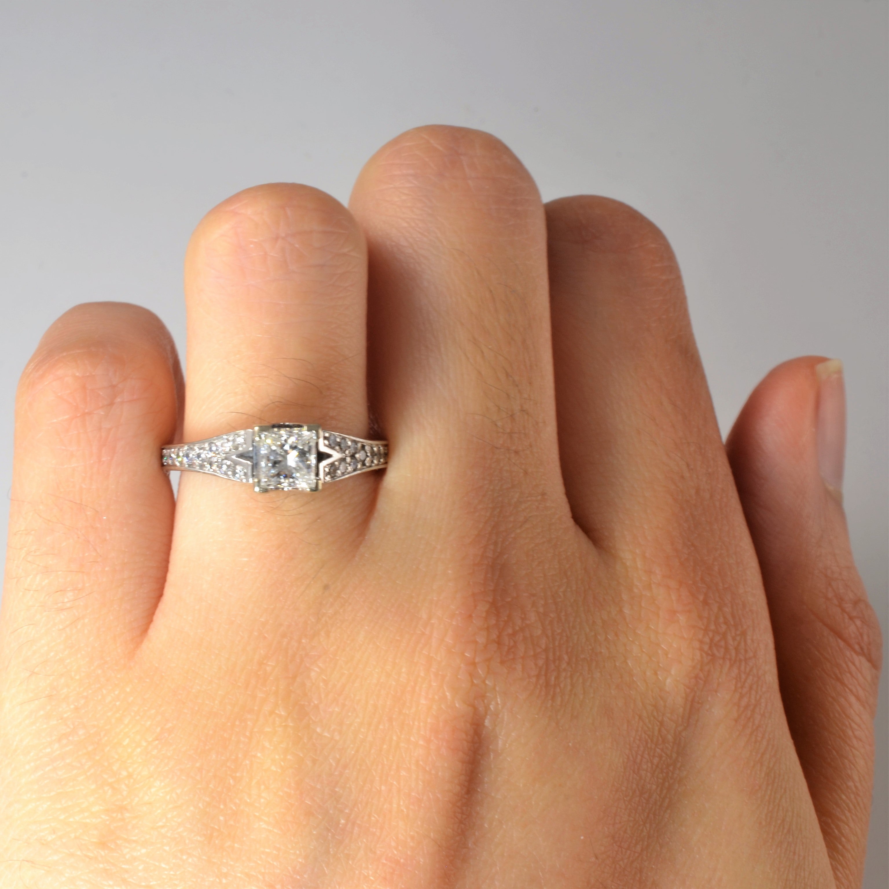 Split Shank Princess Diamond Engagement Ring | 0.83ctw | SZ 5.75 |