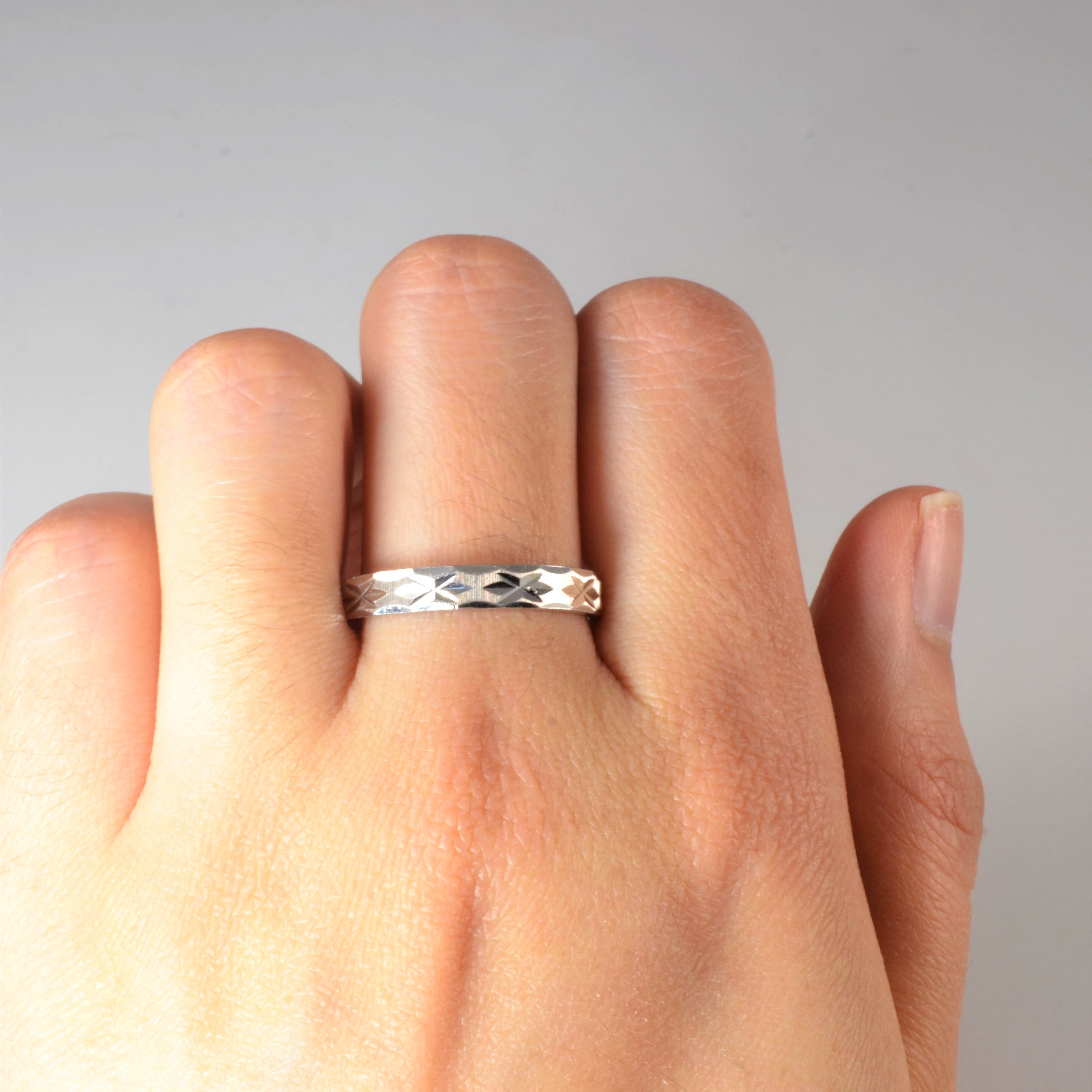 Diamond Cut Platinum Band | SZ 10 |