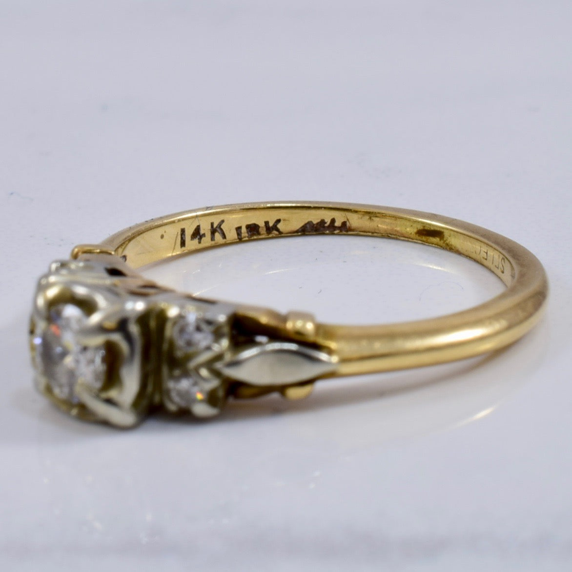 bague de fiançailles vintage | 0,24 carat Taille 5 |