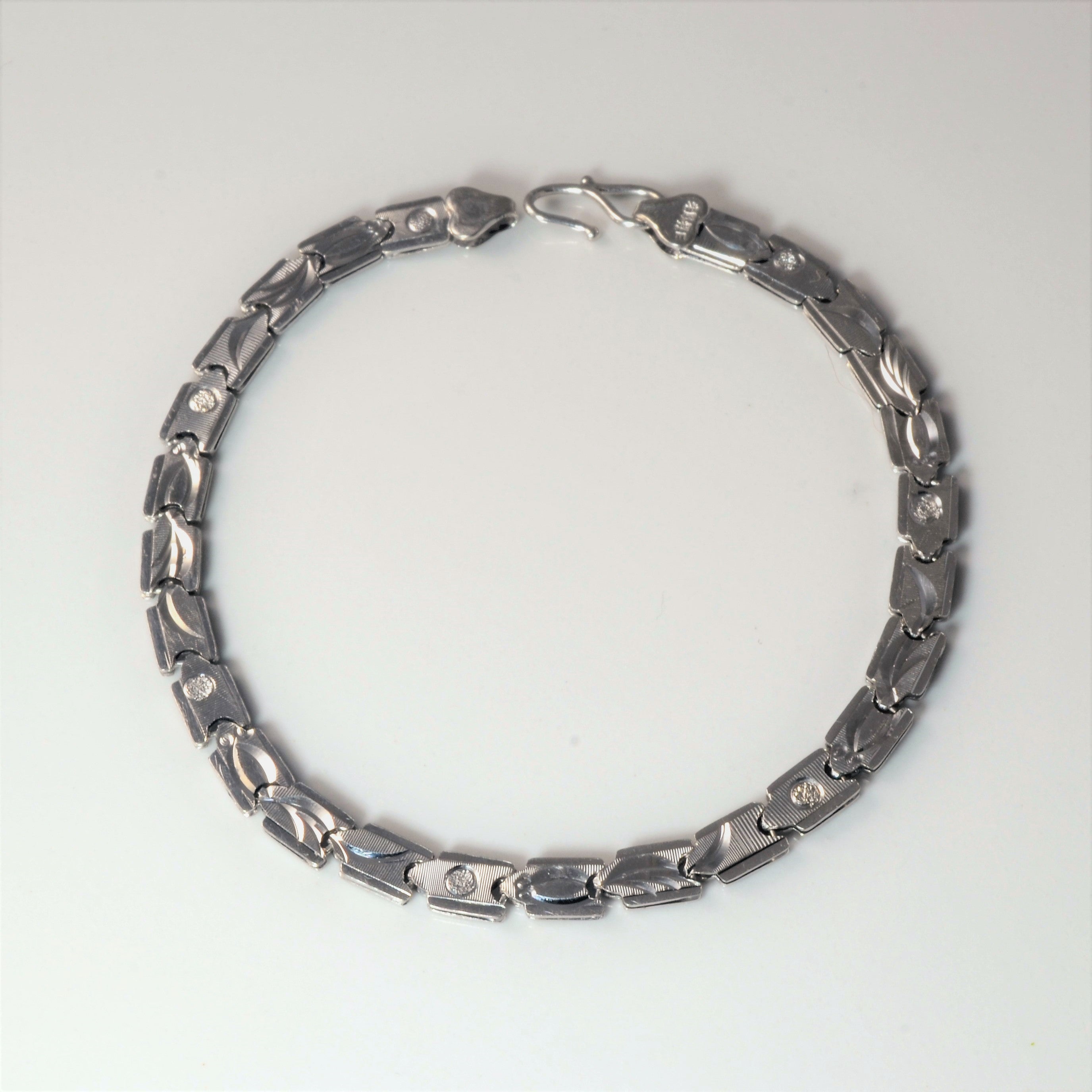 Bracelet réversible en platine à motif | 7" |