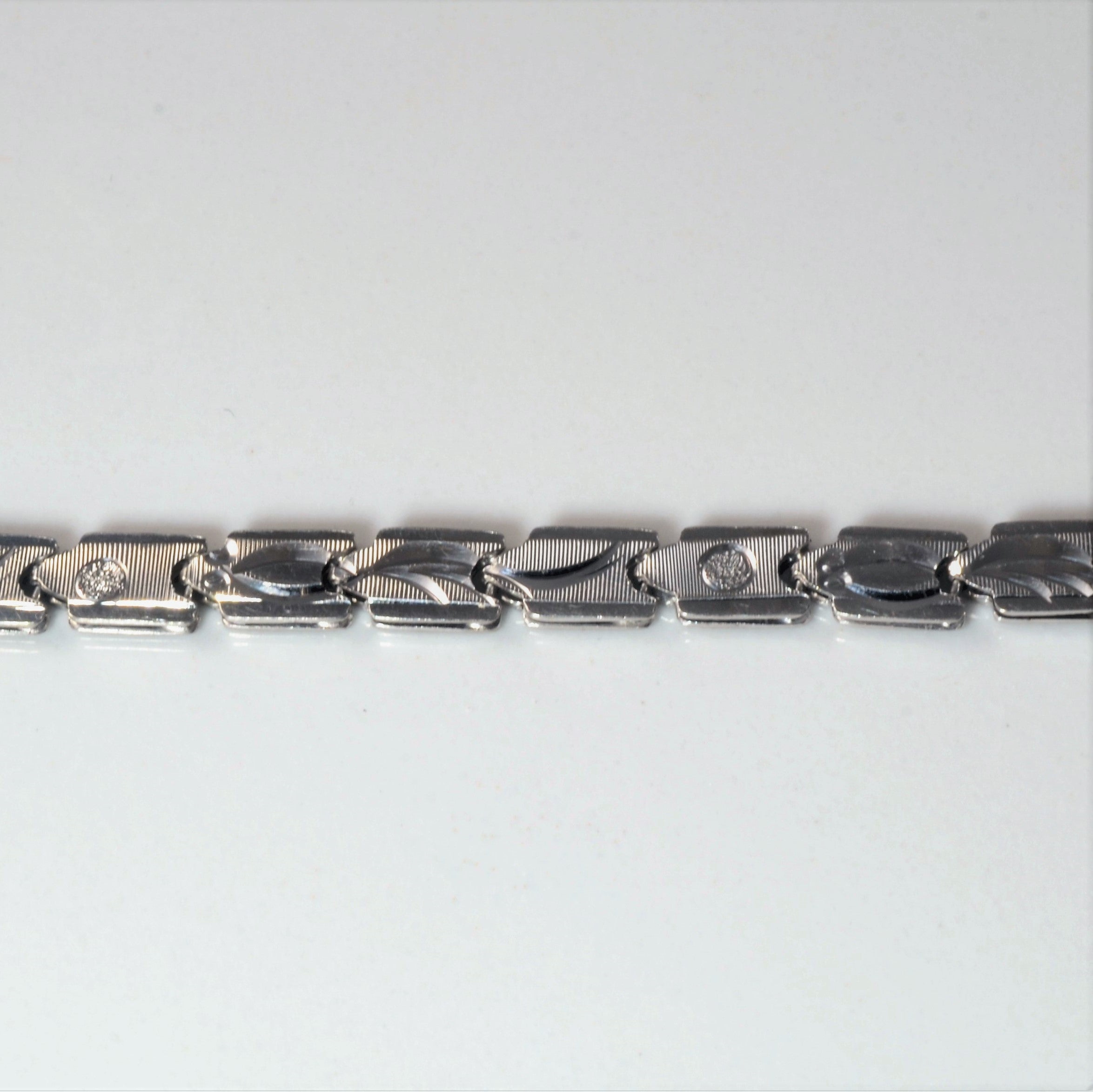 Bracelet réversible en platine à motif | 7" |