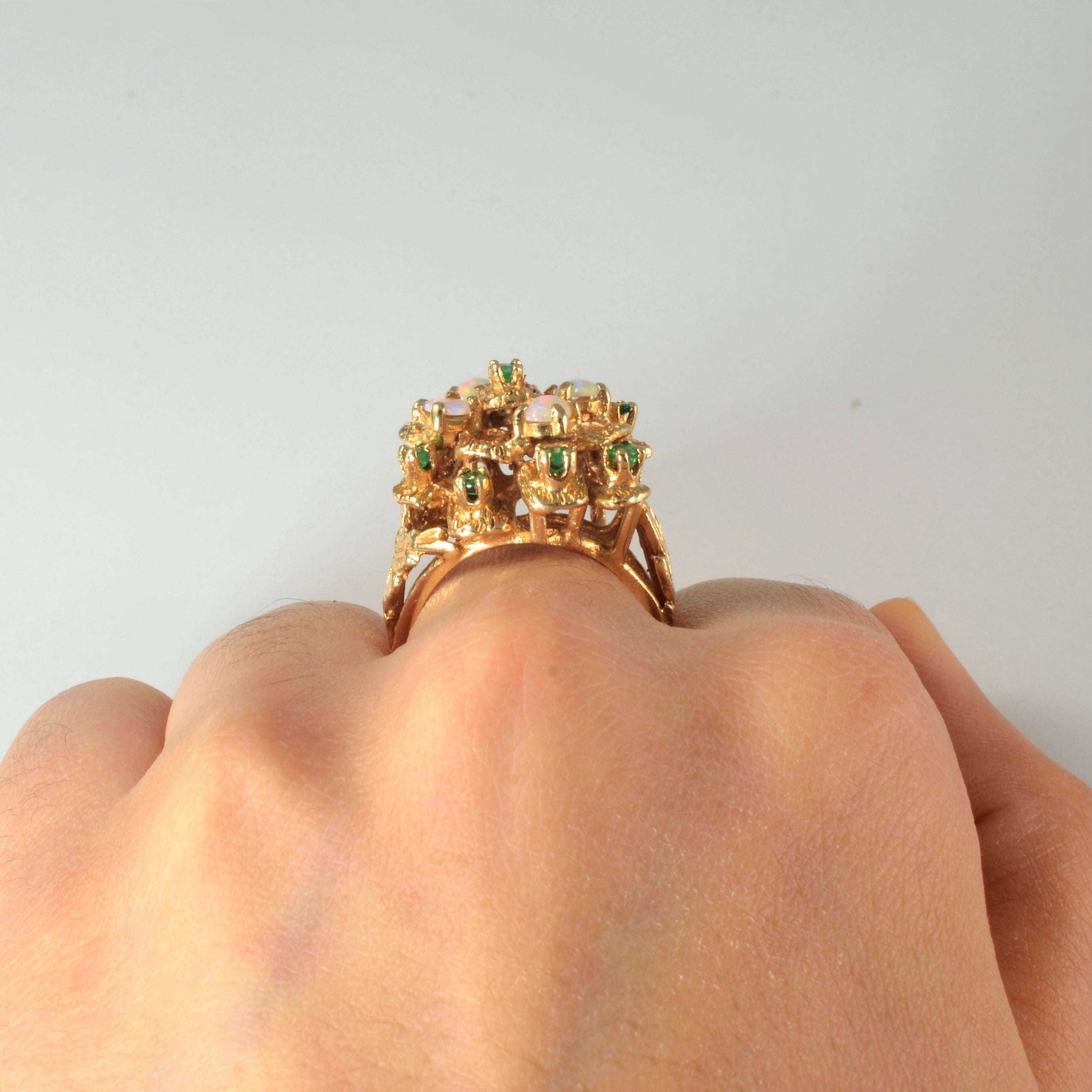 Emerald & Opal Cocktail Ring | 0.25ctw, 0.60ctw | SZ 7.75 |