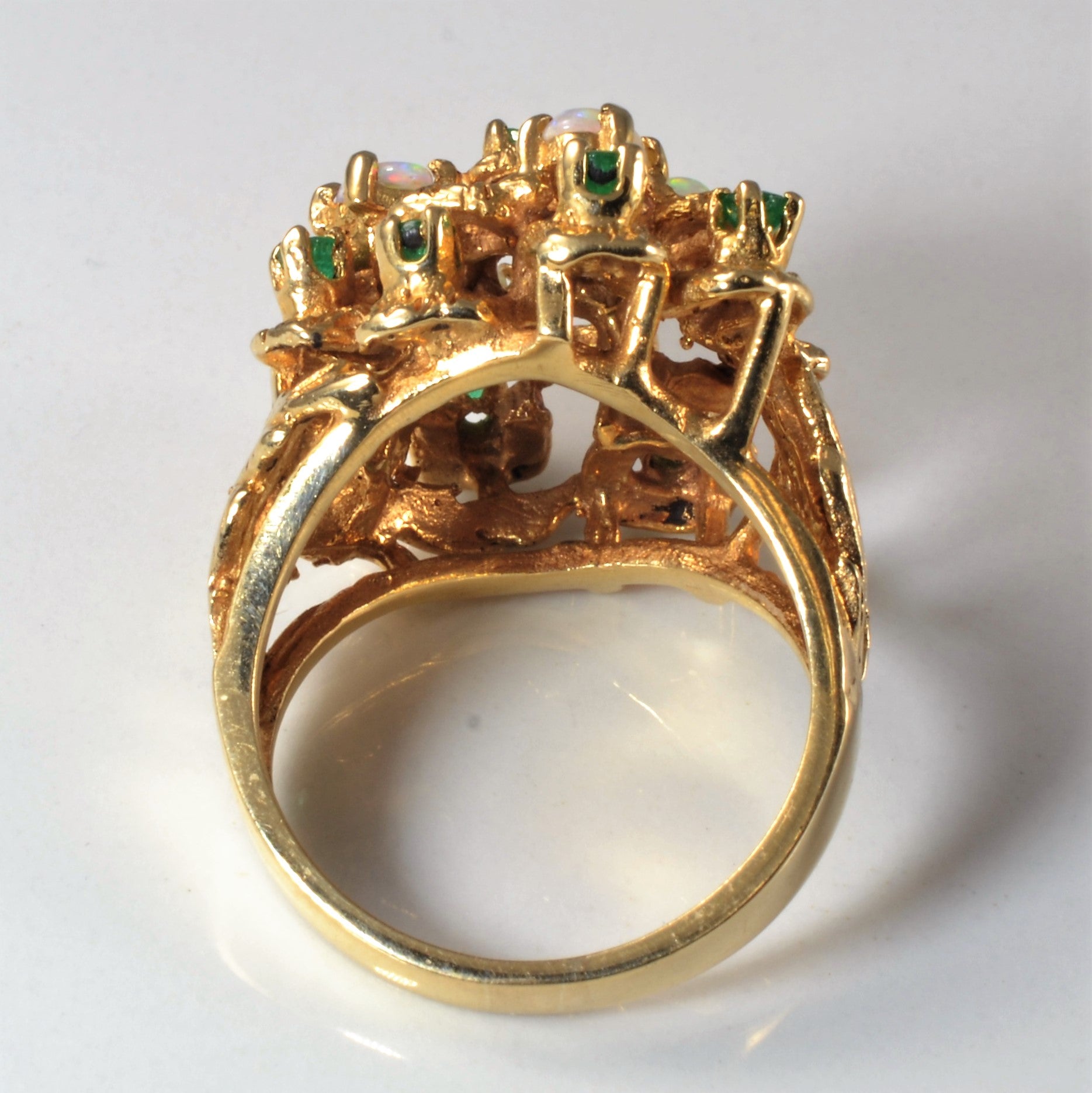 Emerald & Opal Cocktail Ring | 0.25ctw, 0.60ctw | SZ 7.75 |