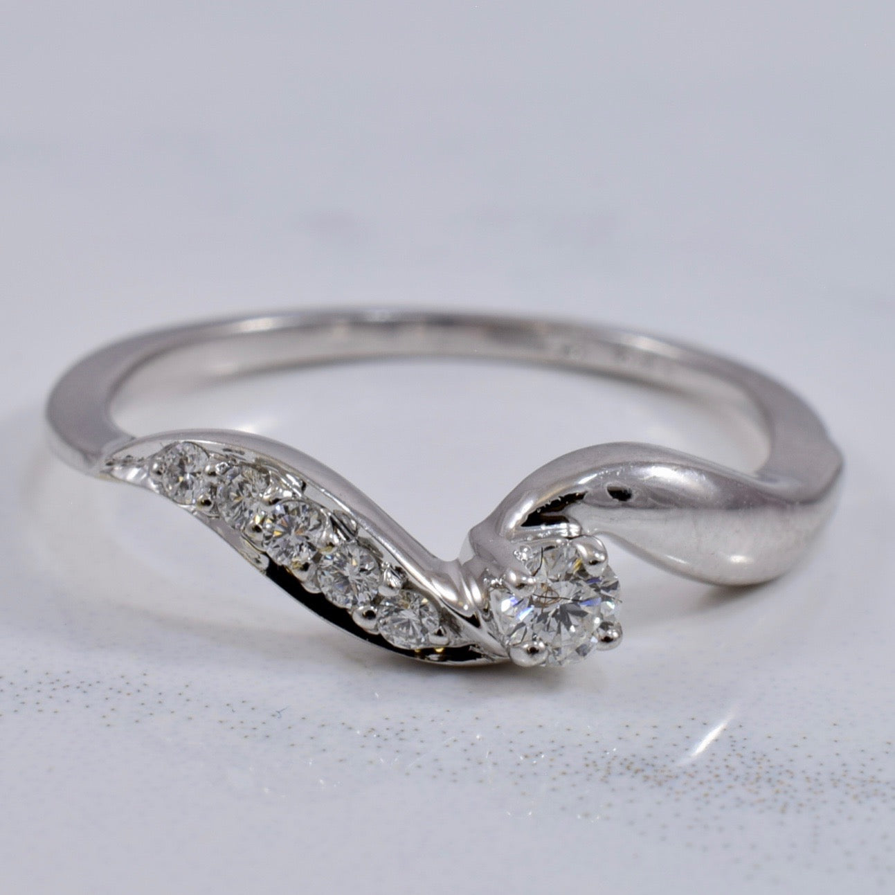 Prong Set Diamond Ring with Diamond Accent | 0.14 ctw SZ 6 |