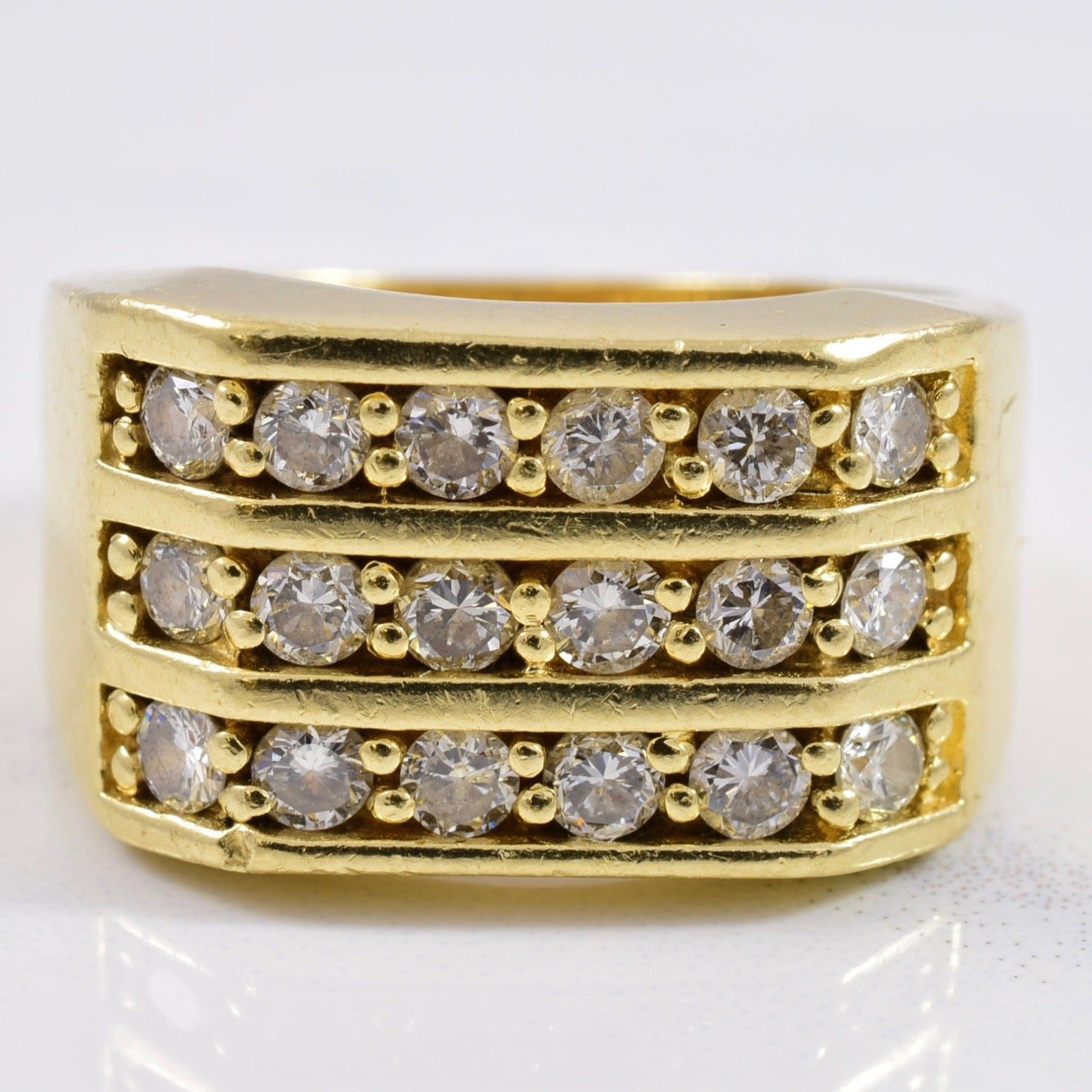 Wide Channel Set Diamond 14k Band | 0.90 ctw | SZ 7 |