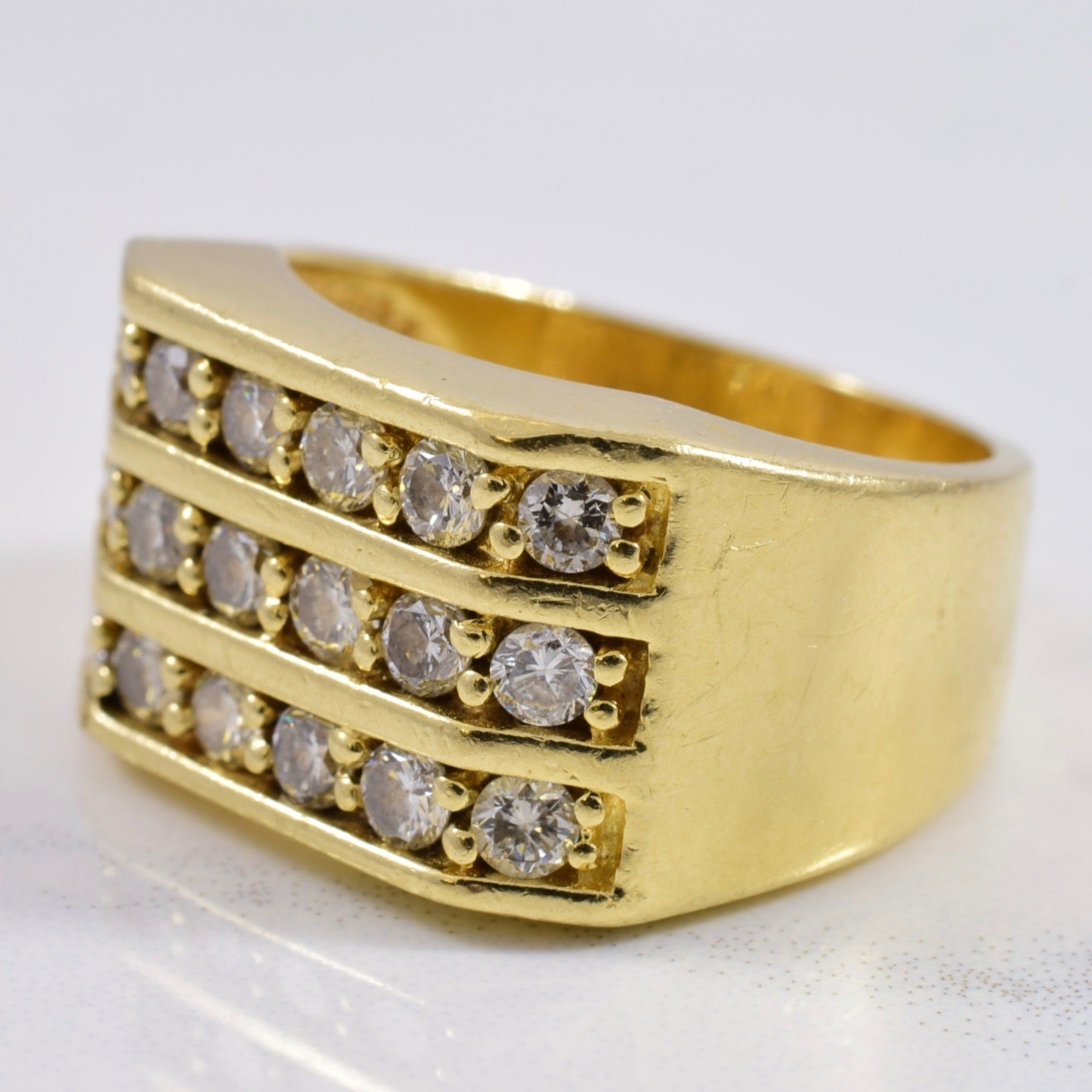 Wide Channel Set Diamond 14k Band | 0.90 ctw | SZ 7 |