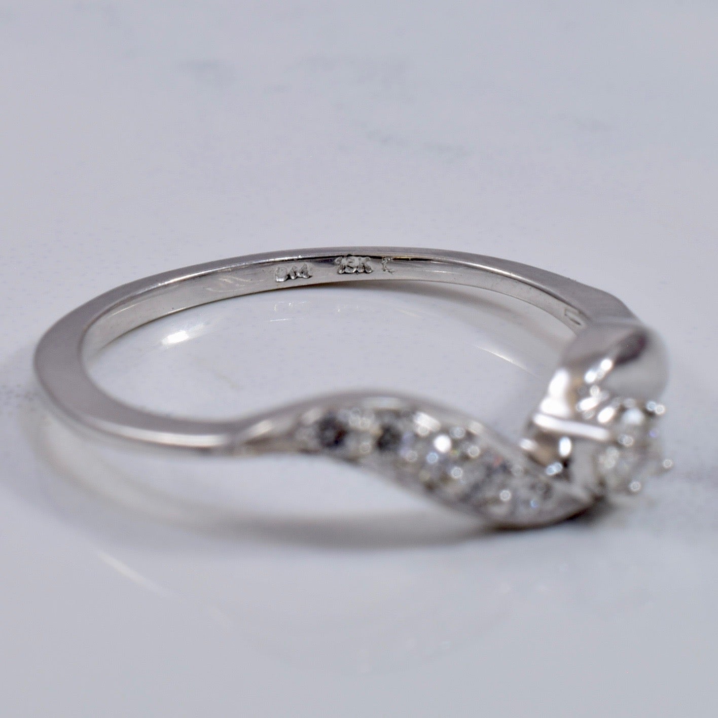 Prong Set Diamond Ring with Diamond Accent | 0.14 ctw SZ 6 |