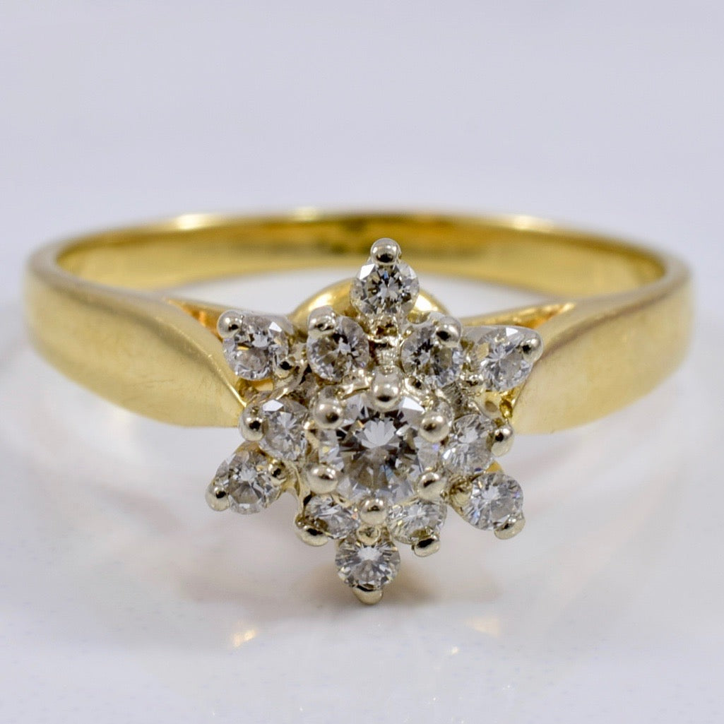Floral Cluster Diamond Ring | 0.26 ctw SZ 6 |