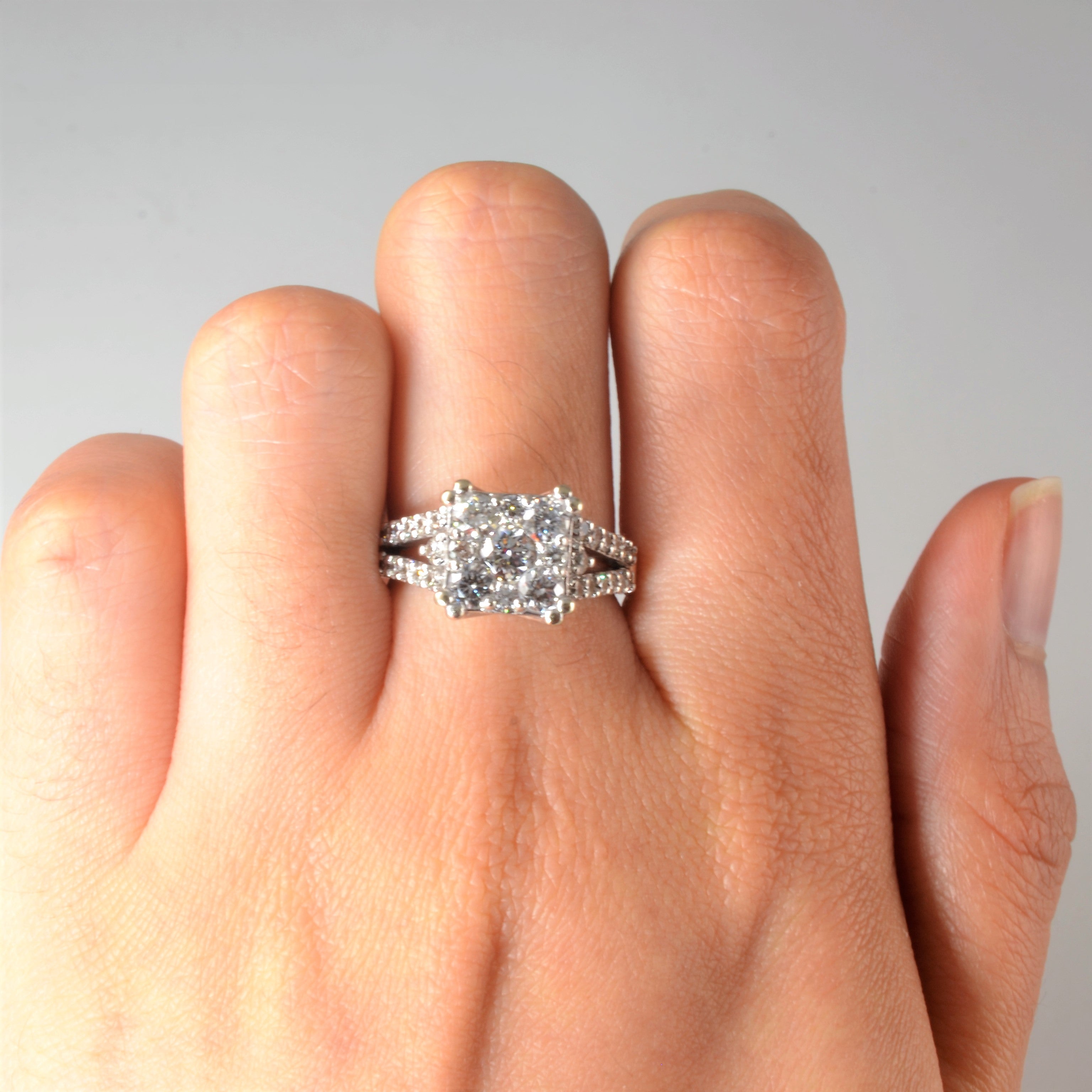 Princess Illusion Engagement Ring | 1.35ctw | SZ 6.75 |