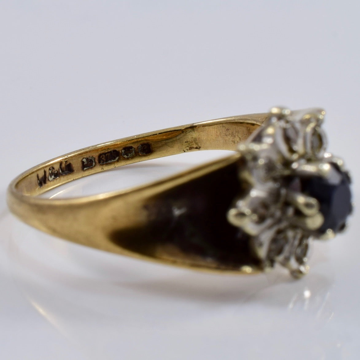 Sapphire and Diamond Cluster Ring | 0.08 ctw SZ 4 |
