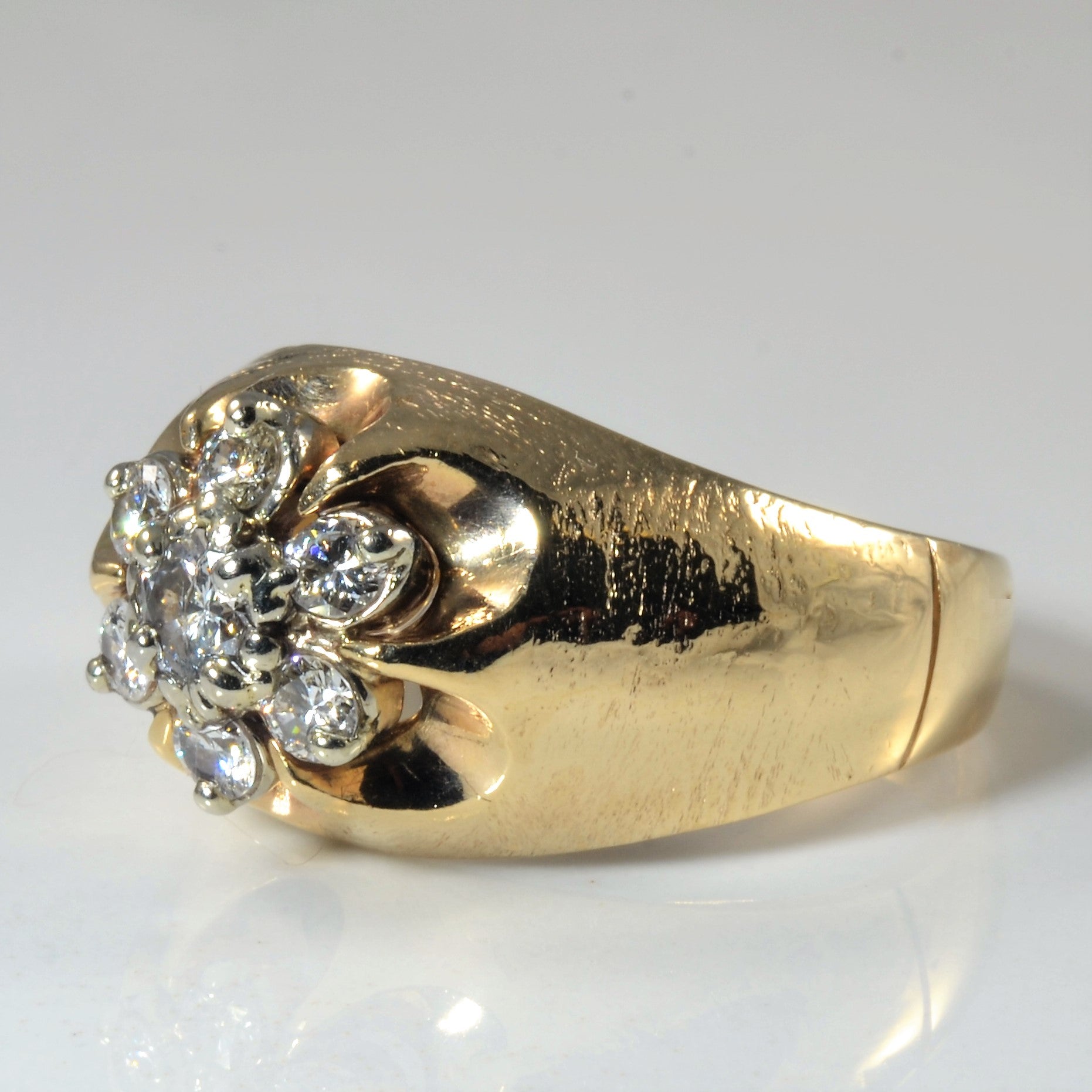 High Set Domed Diamond Cluster Ring | 0.72ctw | SZ 10.5 |