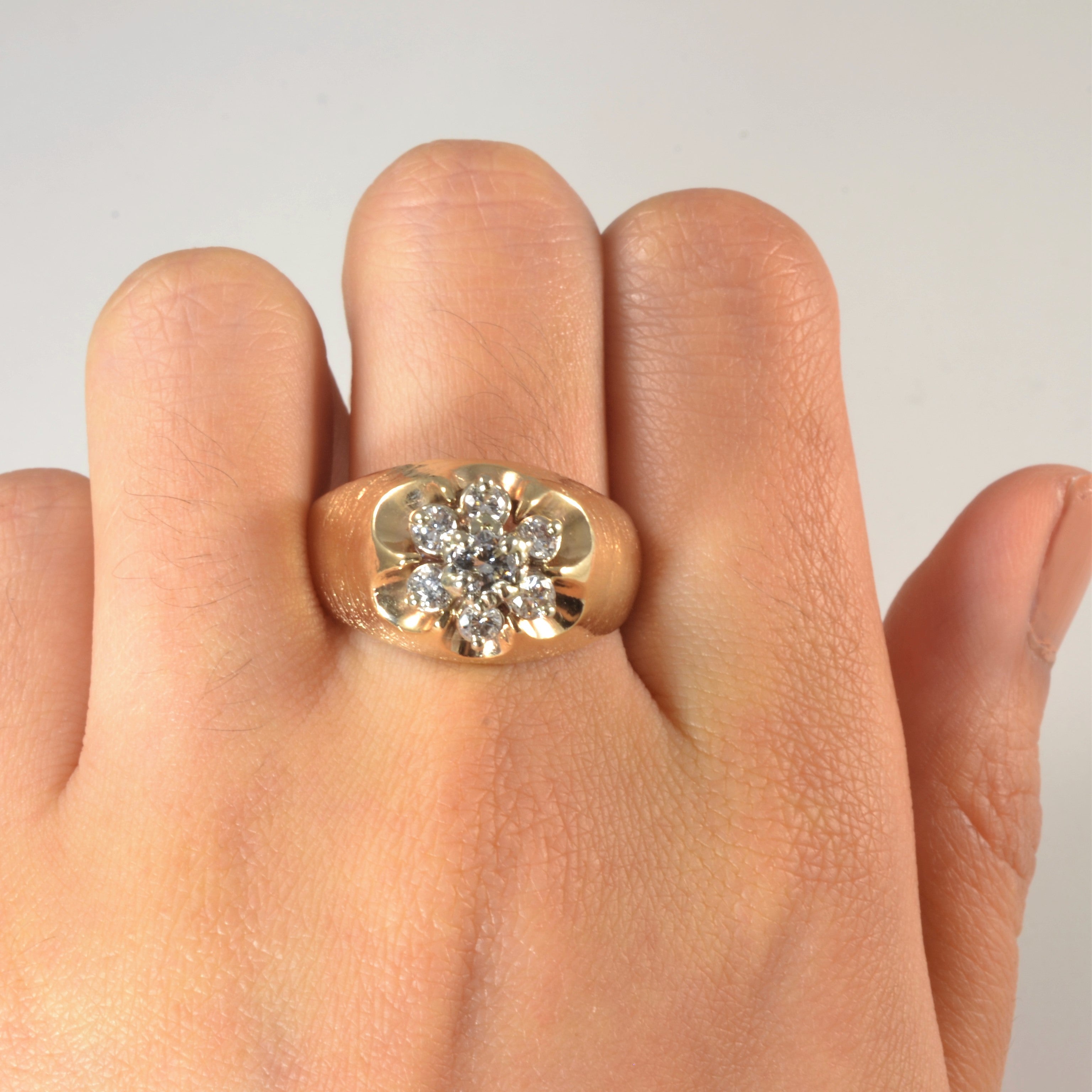 High Set Domed Diamond Cluster Ring | 0.72ctw | SZ 10.5 |