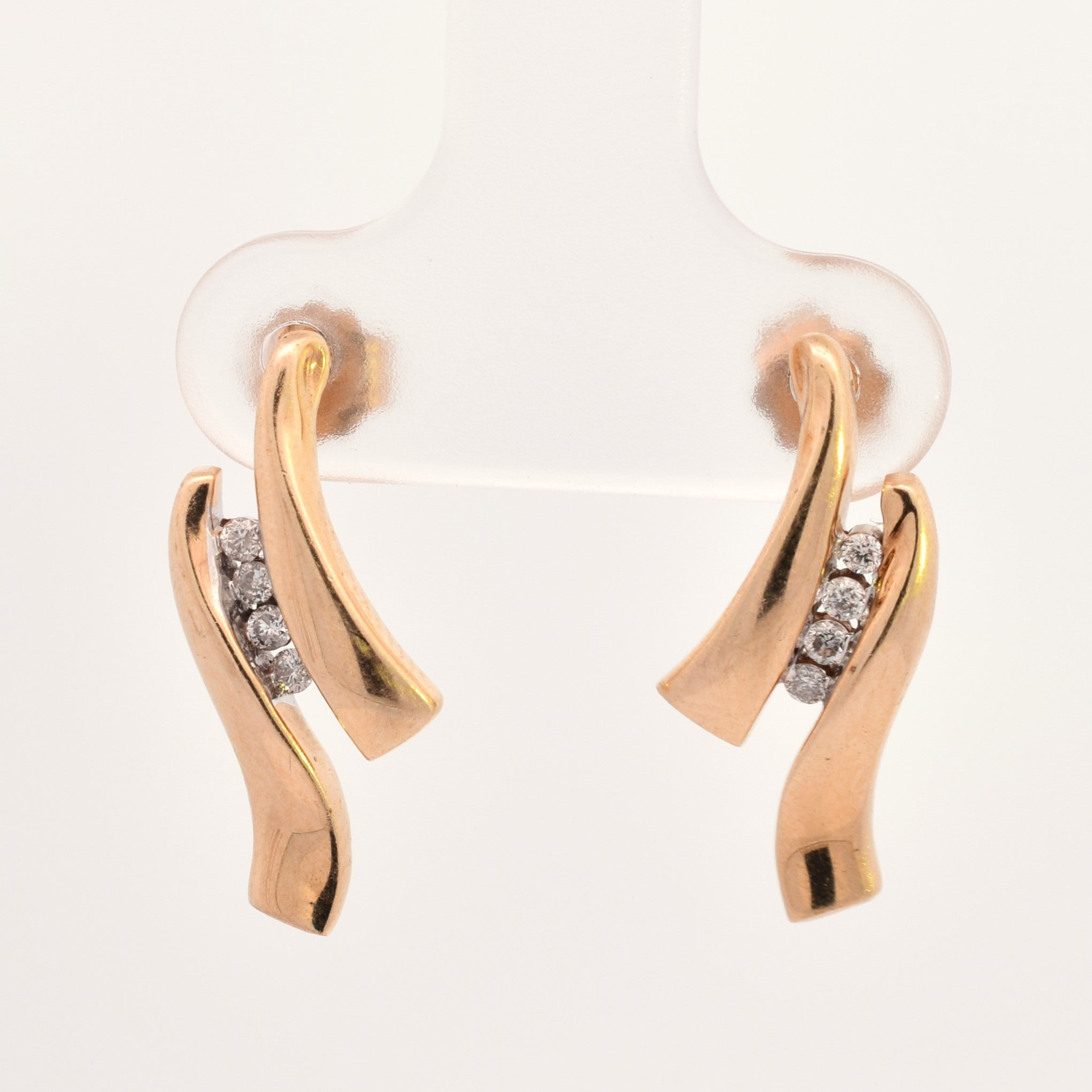 Wavy Diamond Channel Stud Earrings | 0.08ctw |